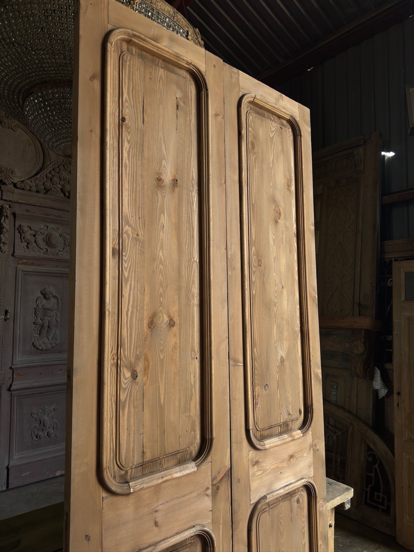 Handcrafted 2 Panel Rounded Moulding French Doors - 48x108 K45