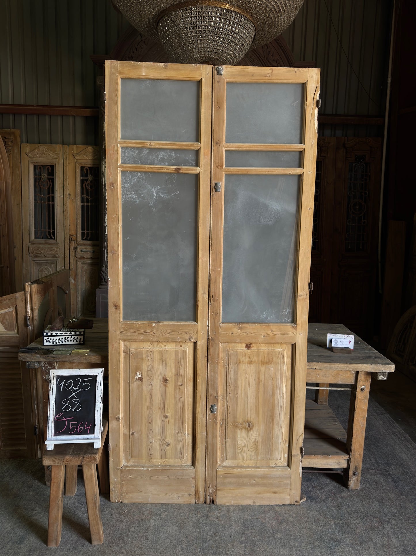 Glass Antique French Doors - 40.25x88 J564