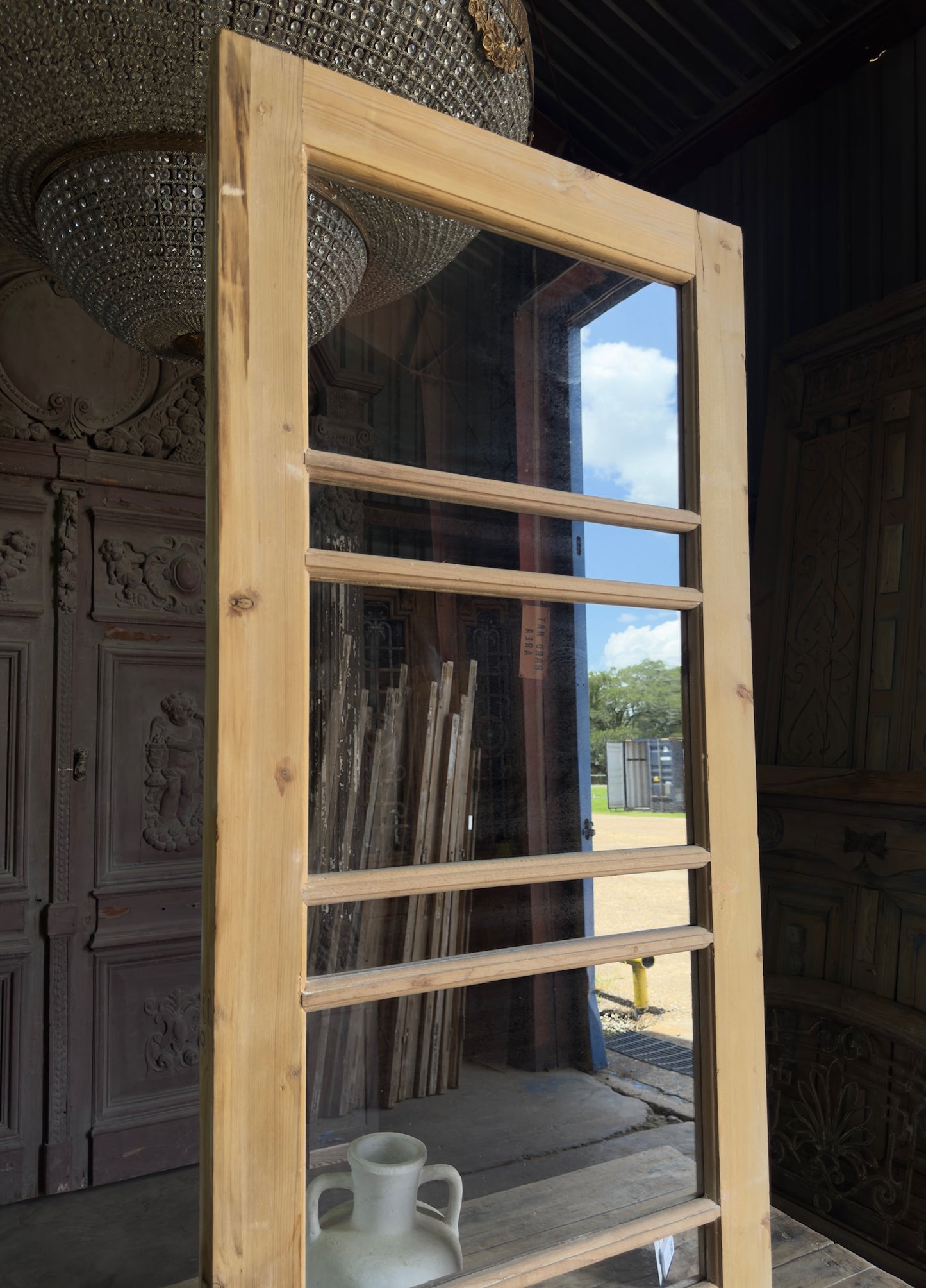 7 Lite Antique Glass Single Door - 31x100 K76
