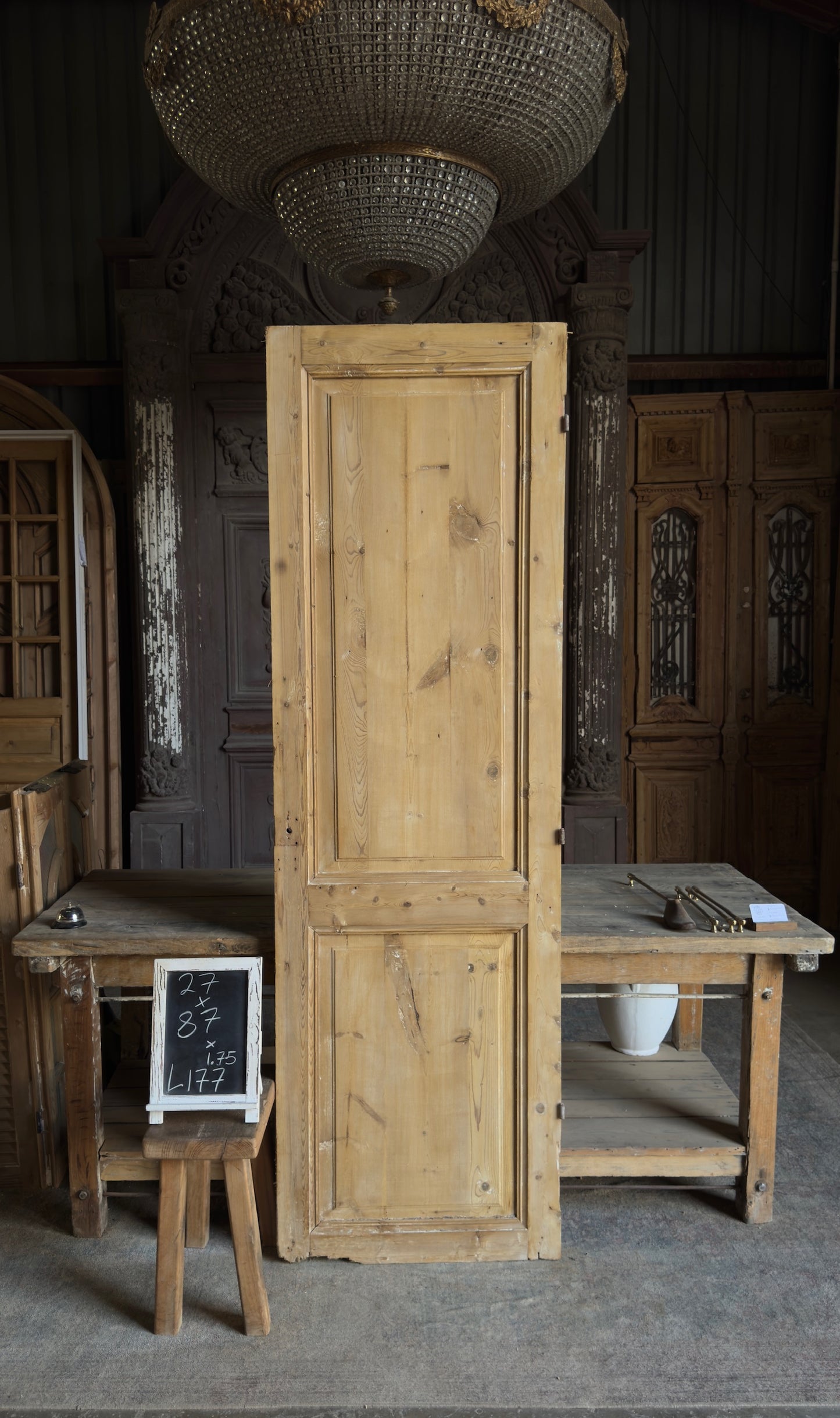 2 Panel Single Solid Antique Door - 27x87 - L177