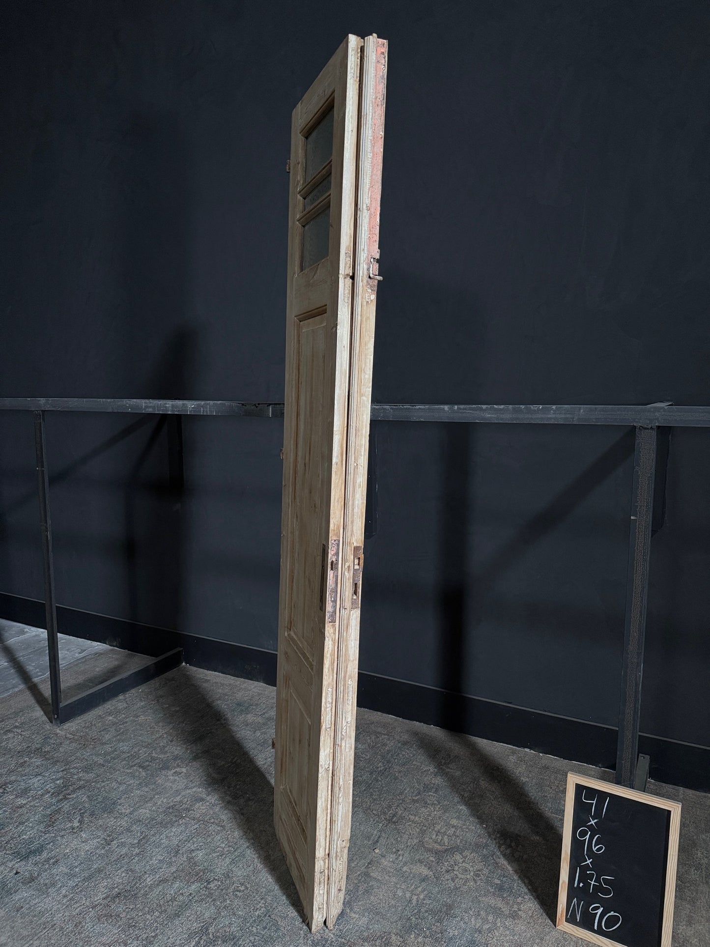 Antique Obscured Glass 3 Lite French Doors - 41x96 - N90