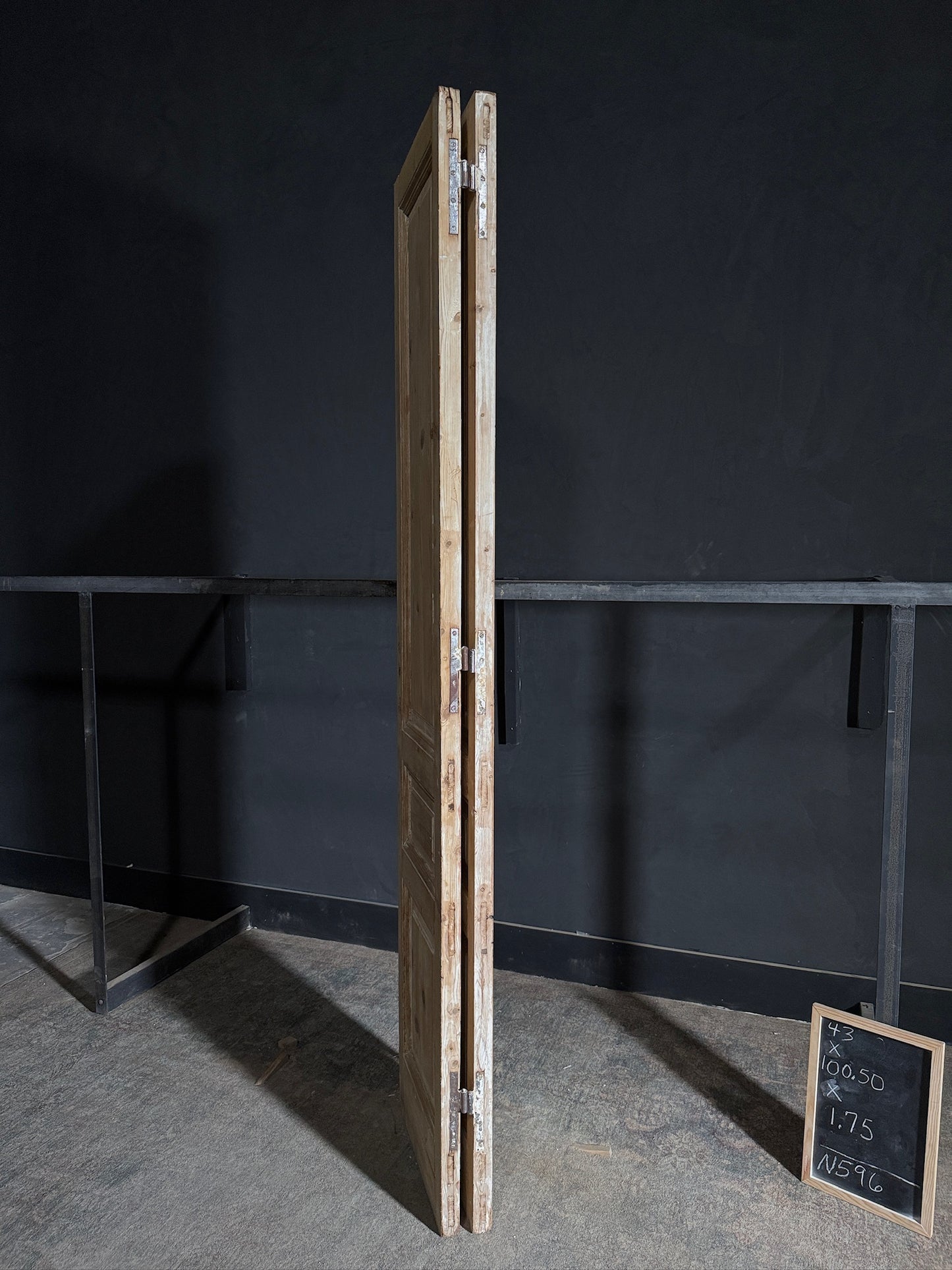 Antique 3 Panel Solid Double Doors - 43x100.5 - N596