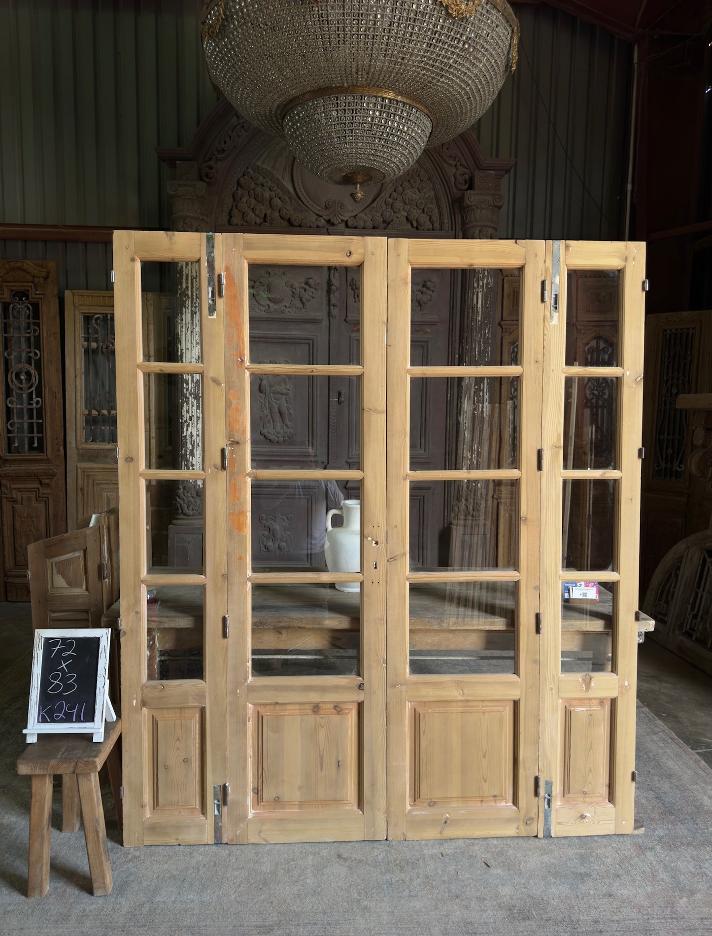 Antique Bi-Fold French Glass Doors - 72x83 K241