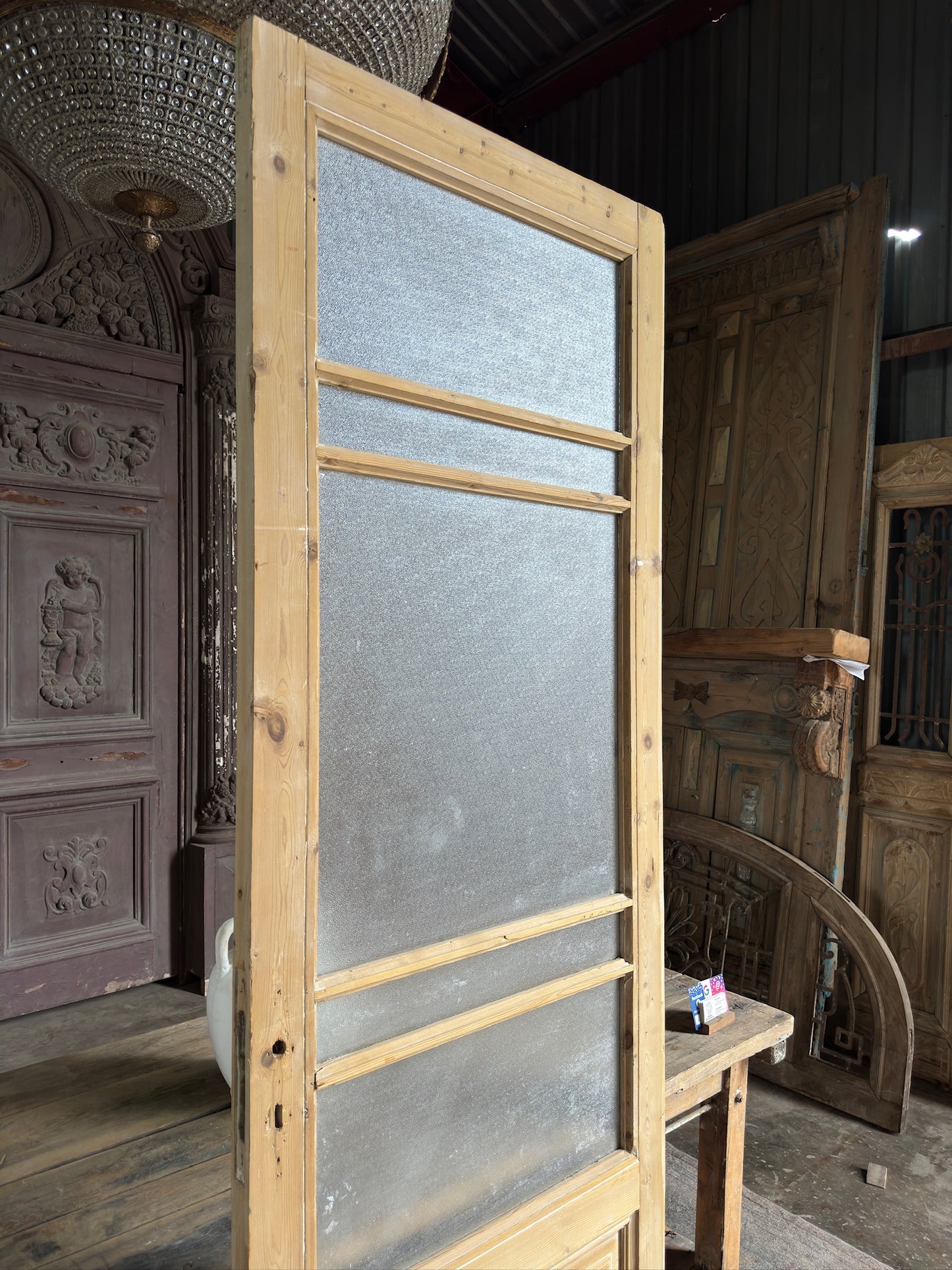 5 Lite Antique Glass Single Door - 32.75x94.5 K193