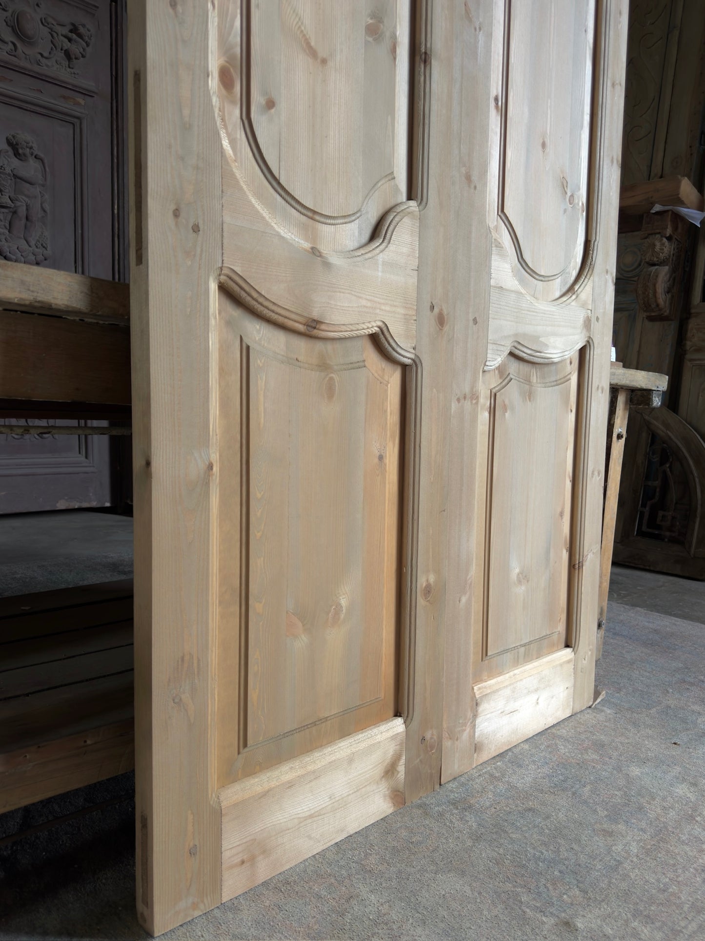 (Pierre) Handcrafted Solid Wood French Doors - 43.5x96 K191