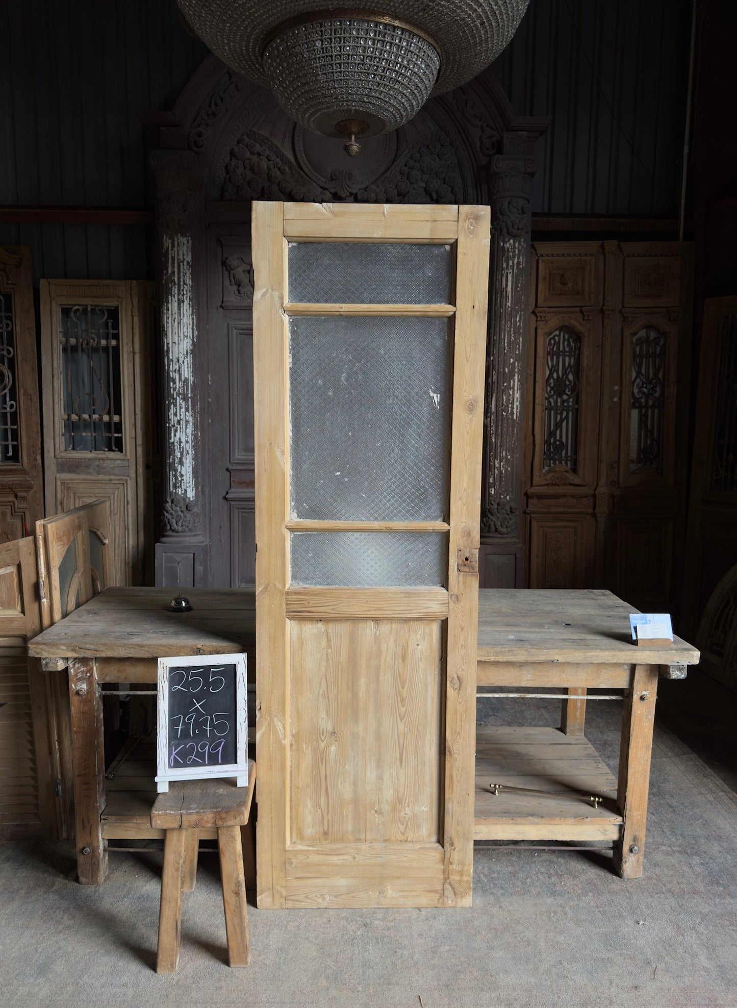 Single Antique Glass Door - 25.5x79.75 K299