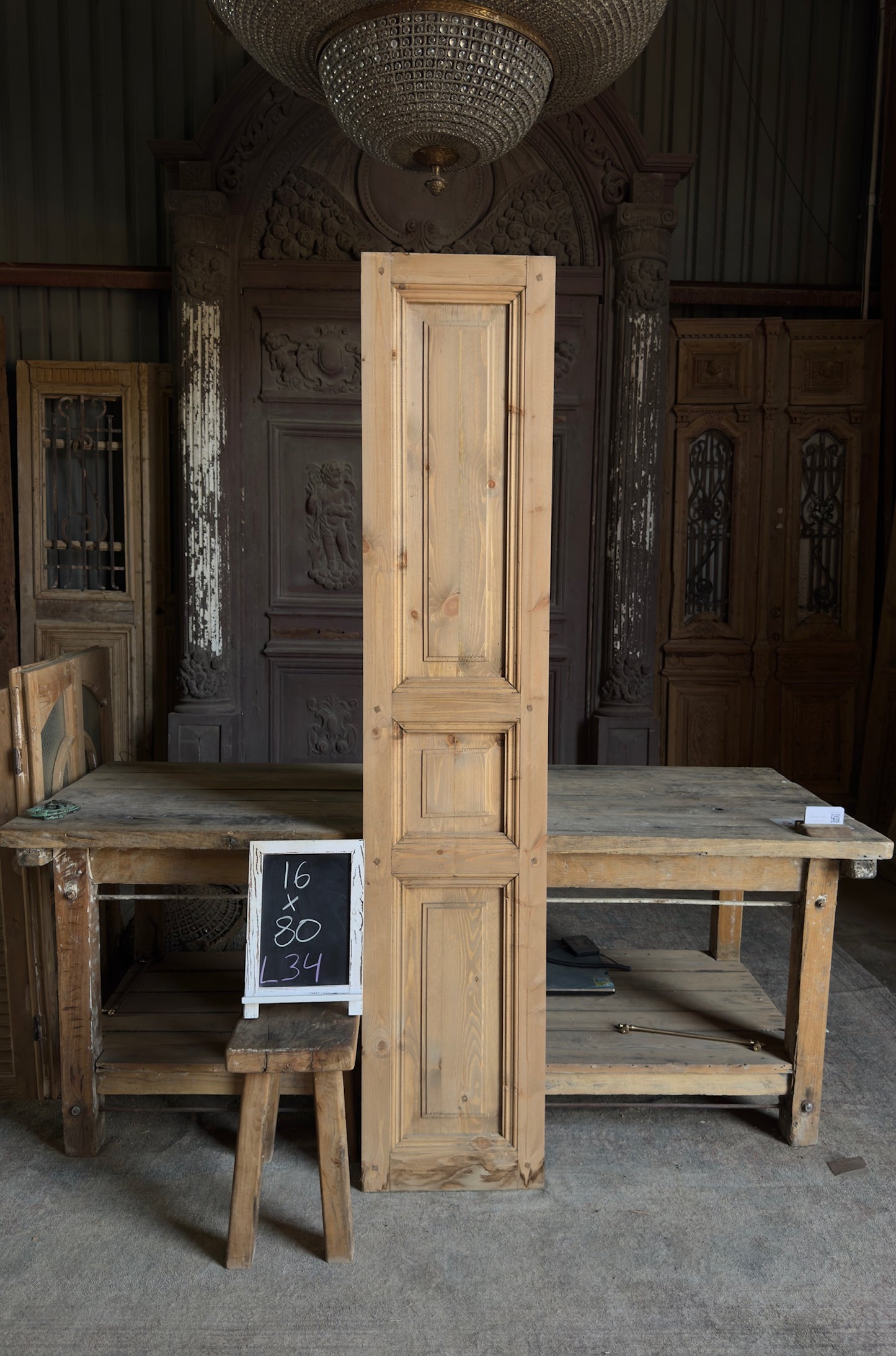 Handcrafted 3 Panel Solid Single Door - 16x80 L34