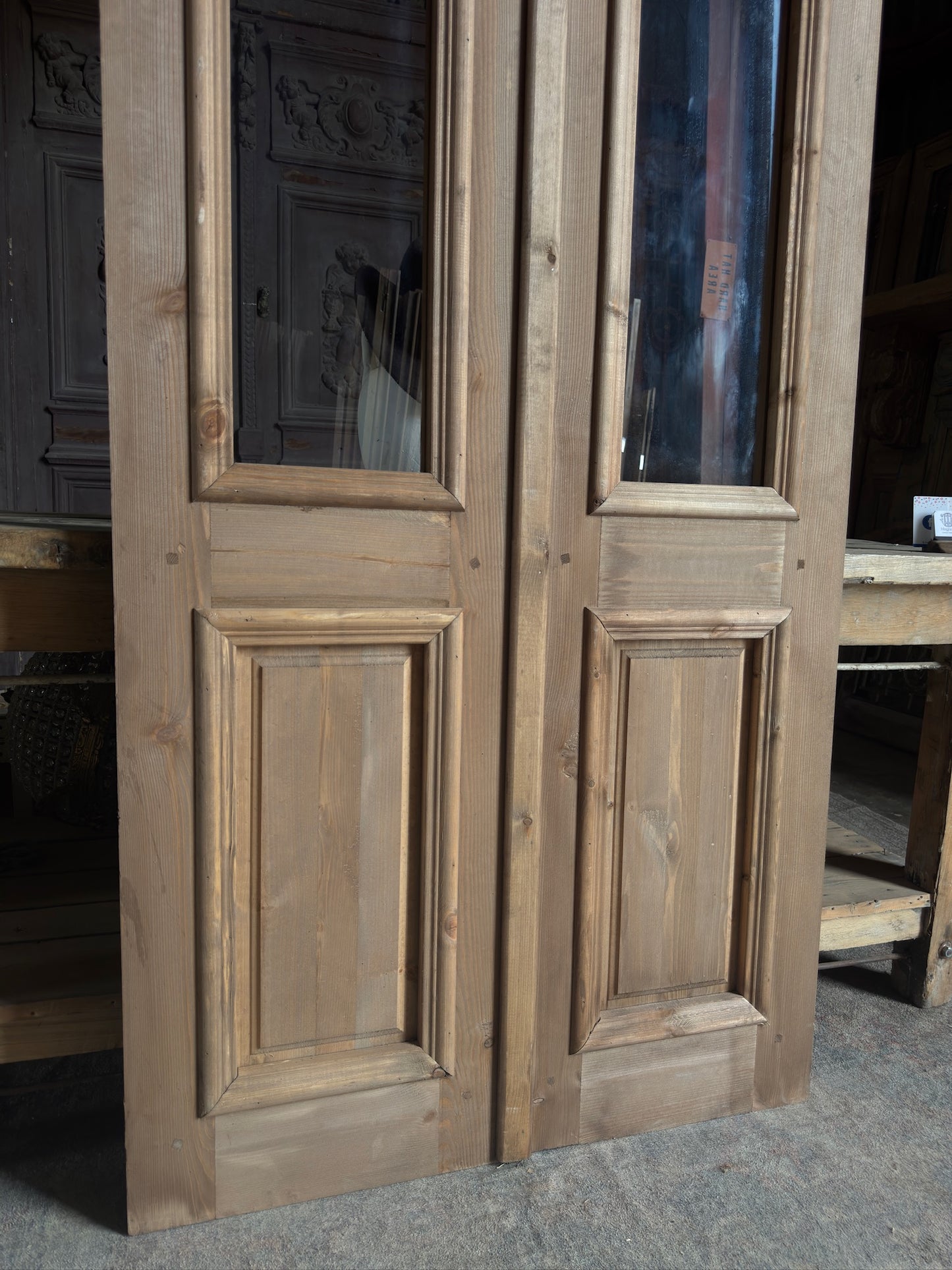 Handcrafted Arched Glass French Doors - 36x80 K19