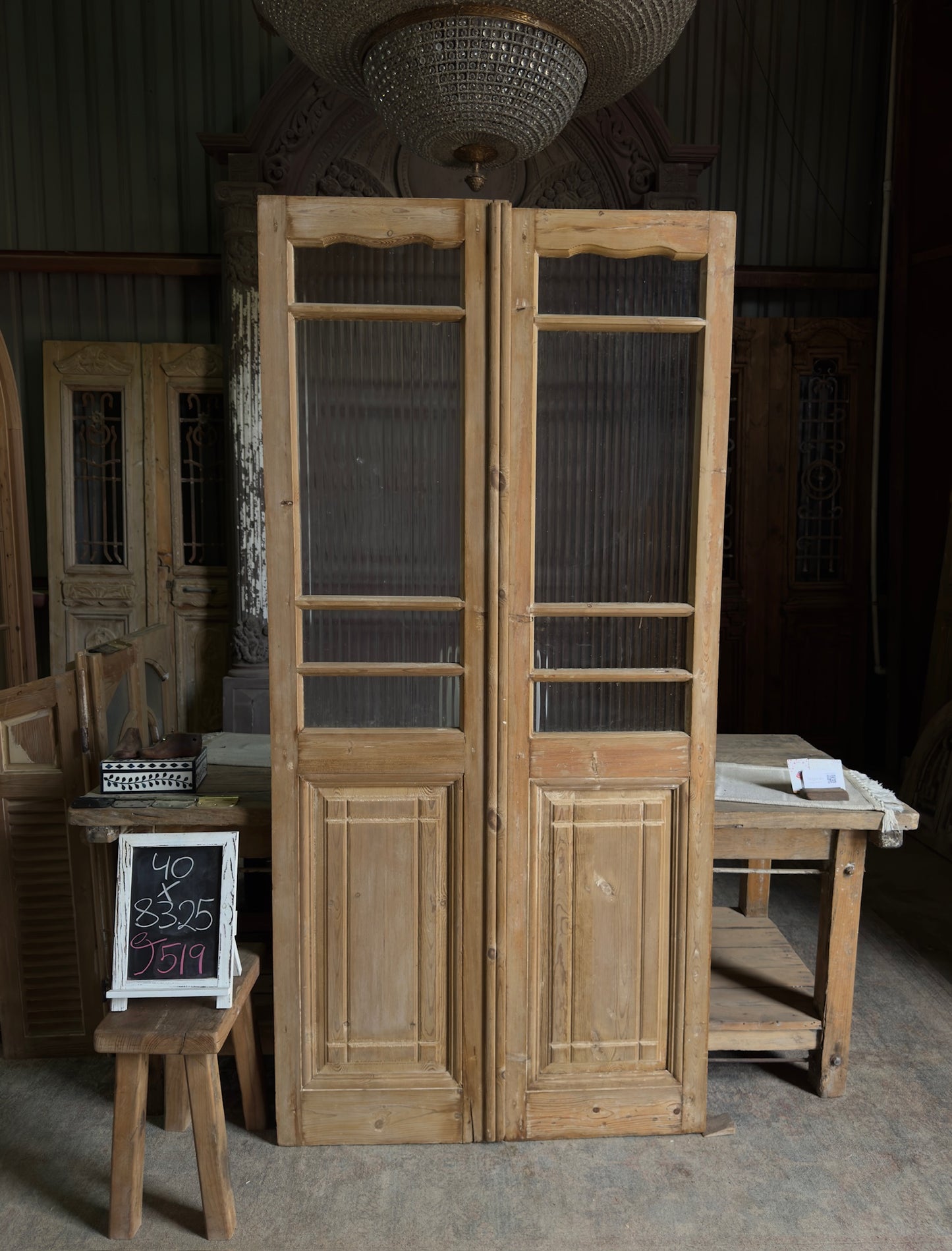Antique Glass French Doors - 40x83.25 J519