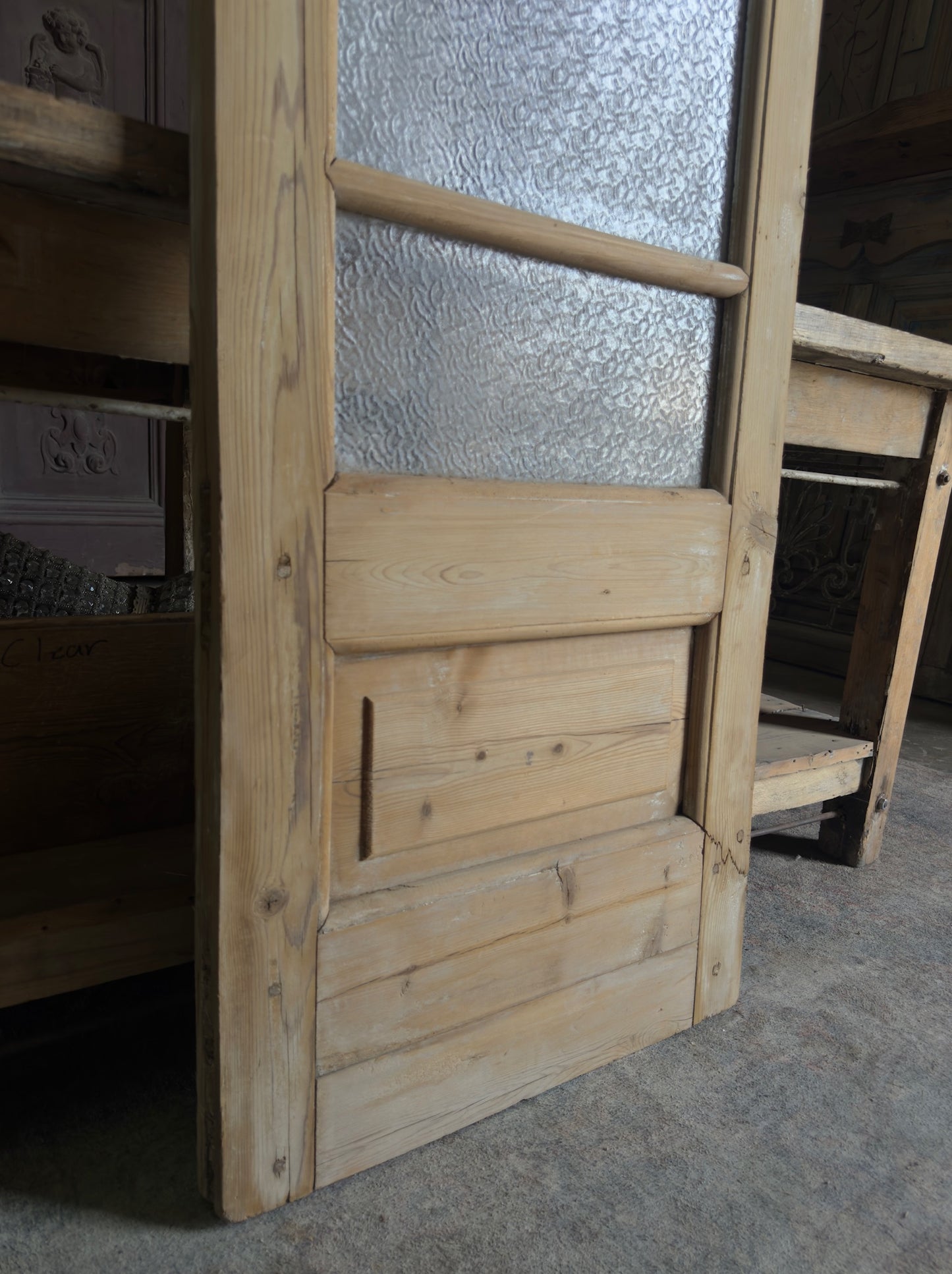 Single Antique Glass Door - 25.5x81.5 K72