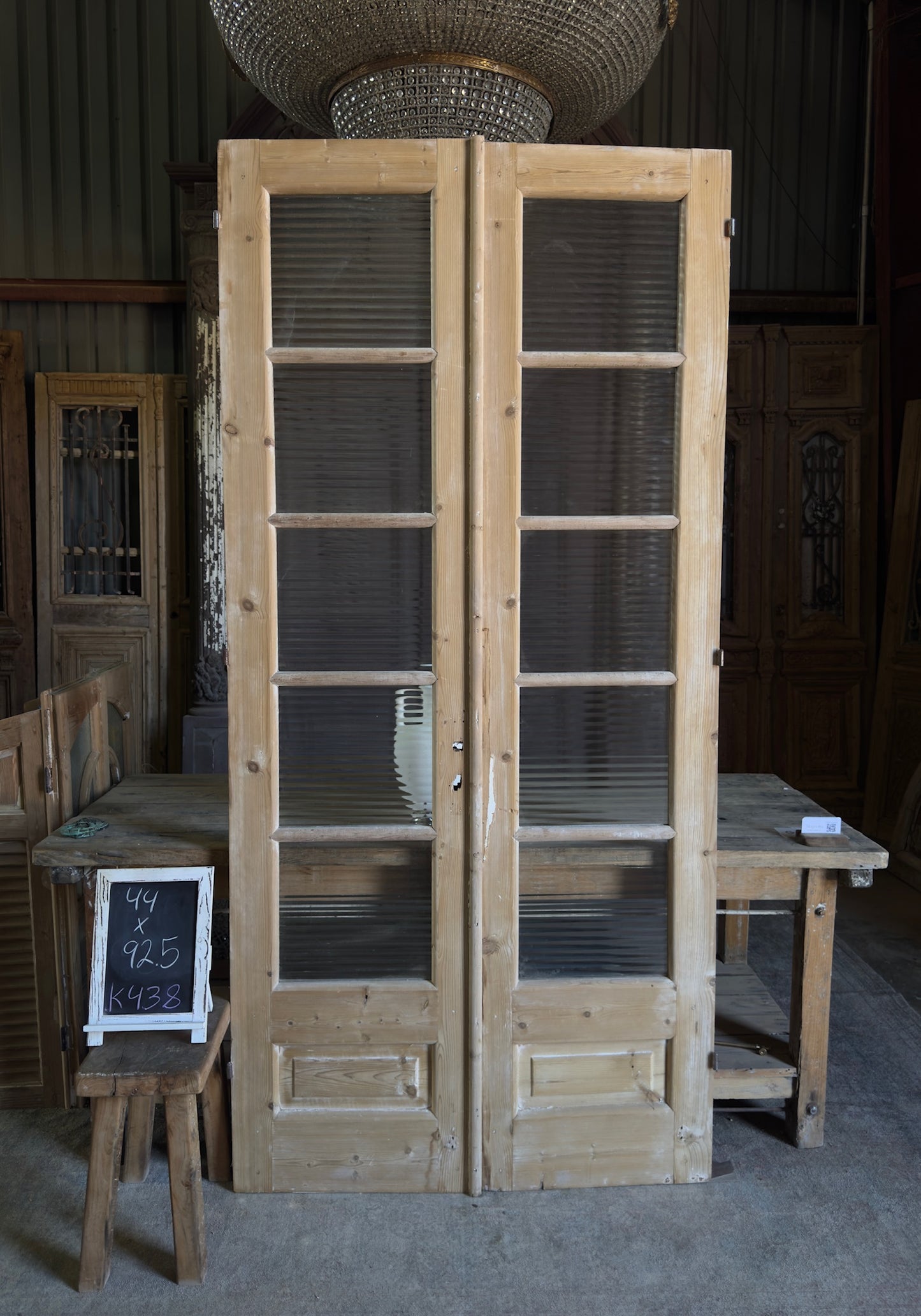 10 Lite European Antique Glass French Doors - 44x92.5 K38