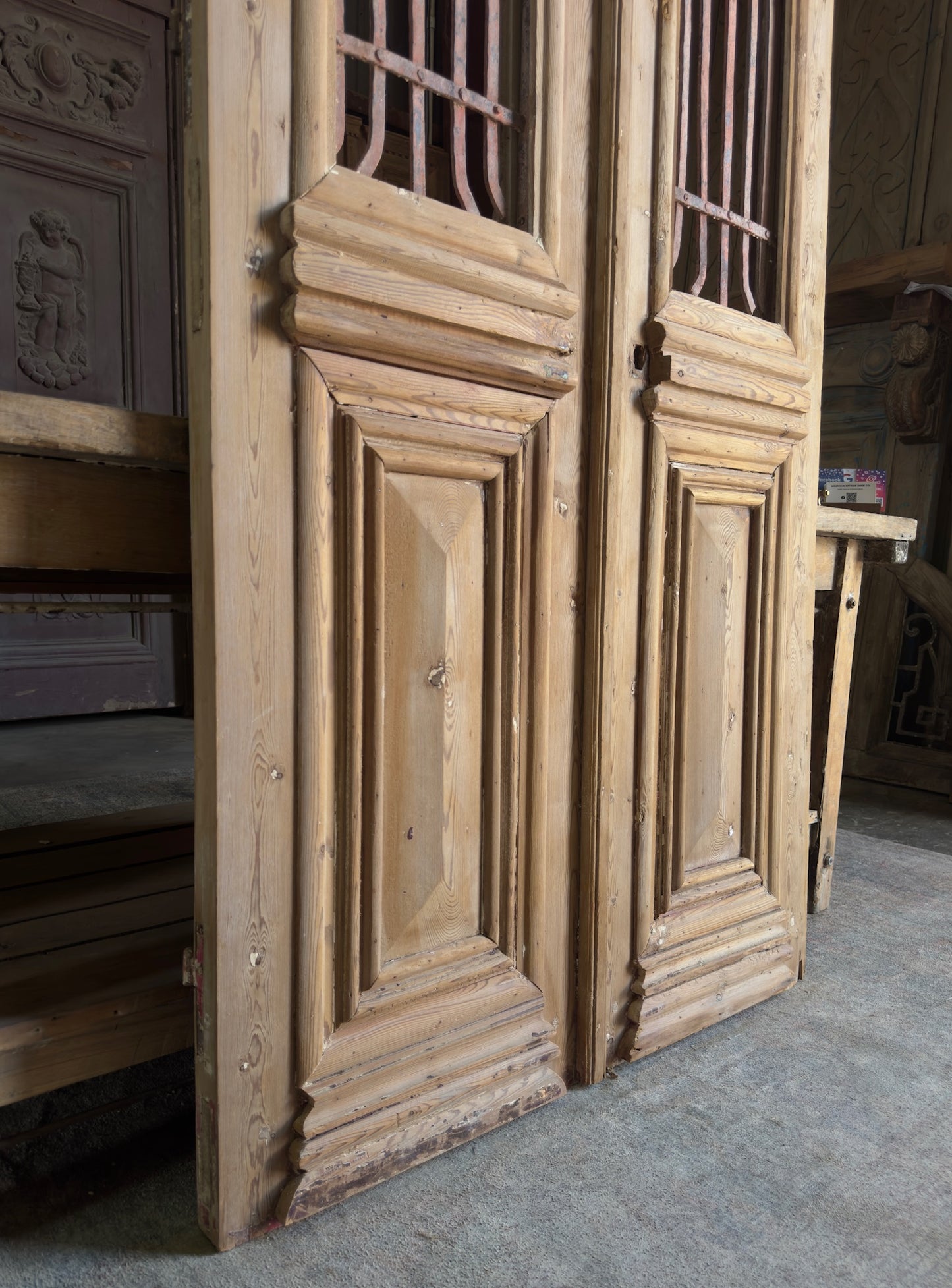 Scrolled Antique Iron French Doors - 40.75x86 K281