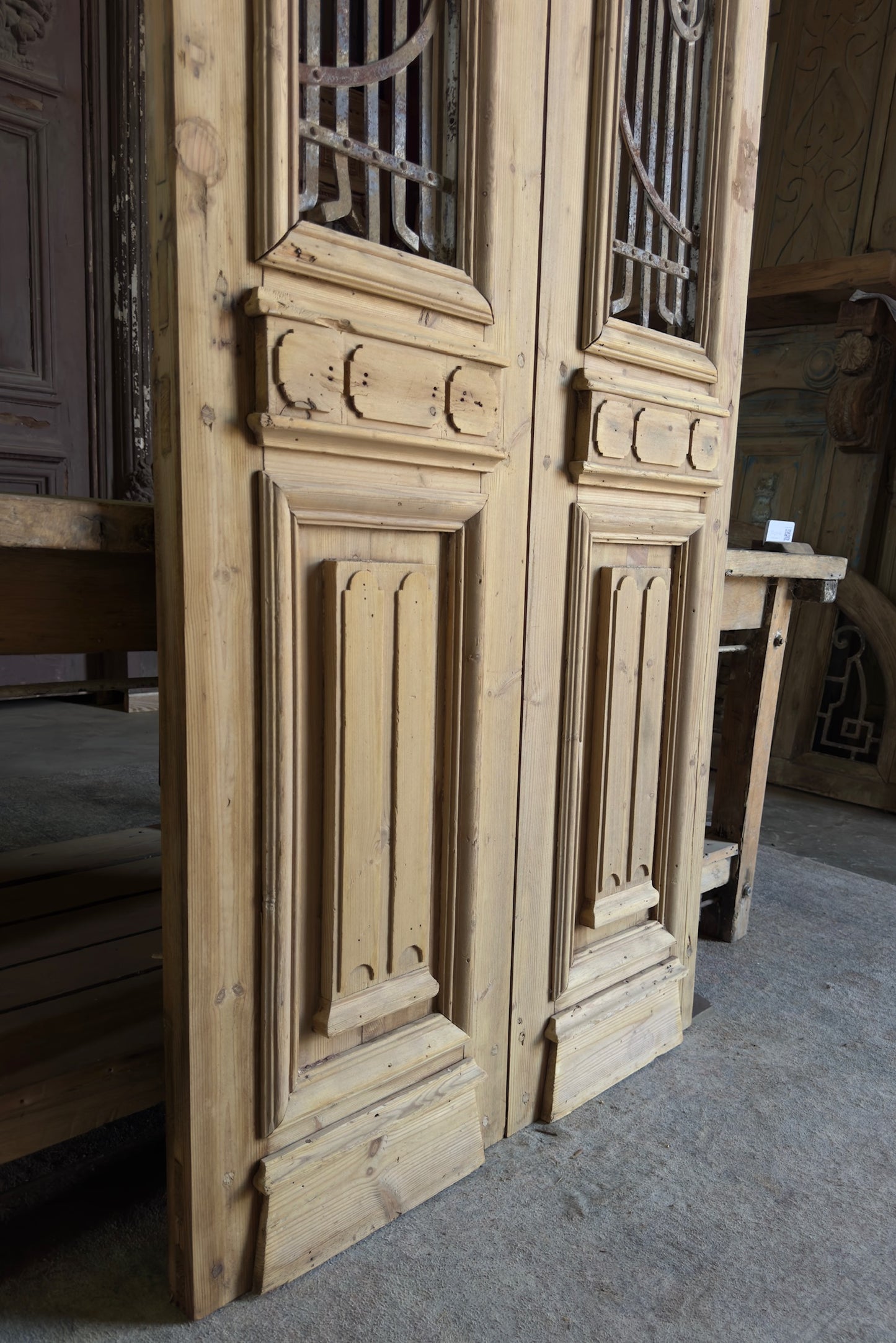 19th Century Antique Iron Double Doors - 36x96 K442