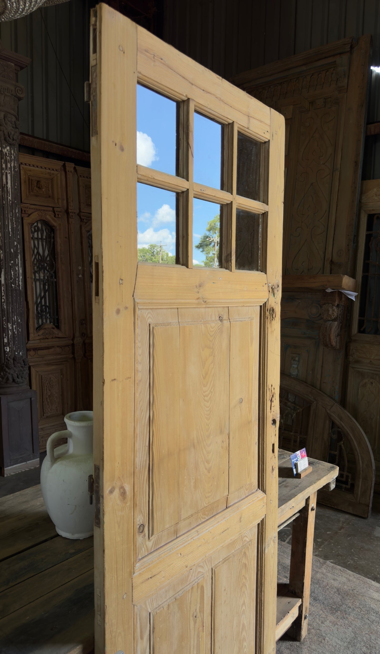 Unique 6 Lite Glass Antique Door - 29.25x83.5 K214
