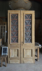 Antique Iron 2 Lite French Doors - 50.25x99 - L665