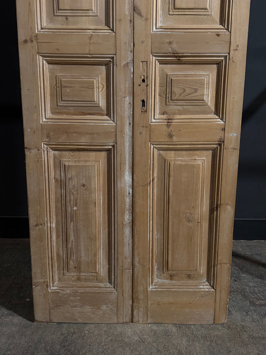 Antique 3 Panel Solid Double Doors - 35.5x97.5 - N696