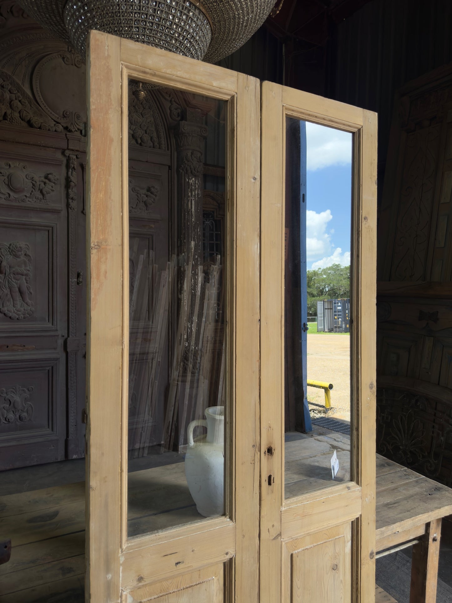 Glass Antique French Doors - 36.75x87 K79