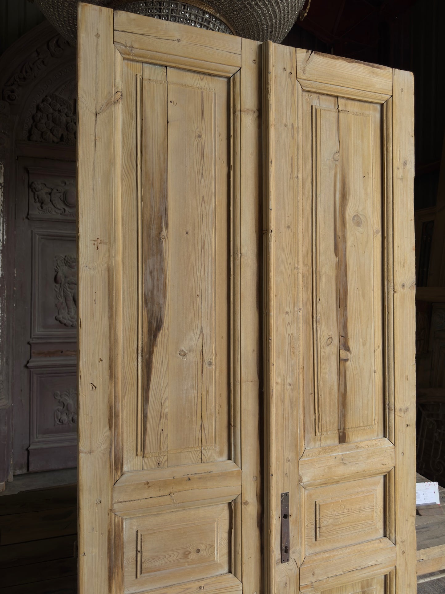 Solid Antique French Pair - 39.5x90.5 J558