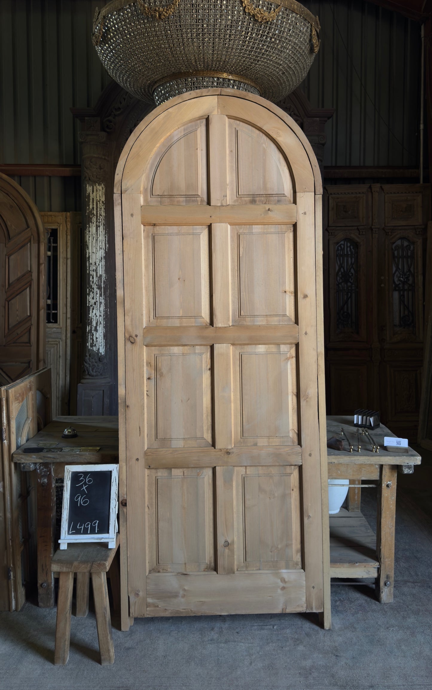 Handcrafted 8 Panel Arched Single Door - 36x96 - L499