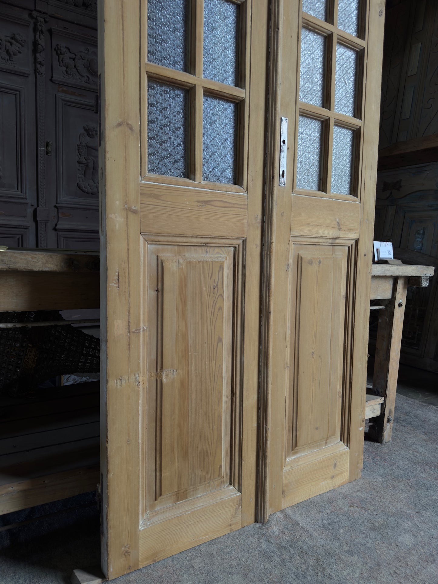 10 Lite Antique Glass French Doors - 38.25x92 J591