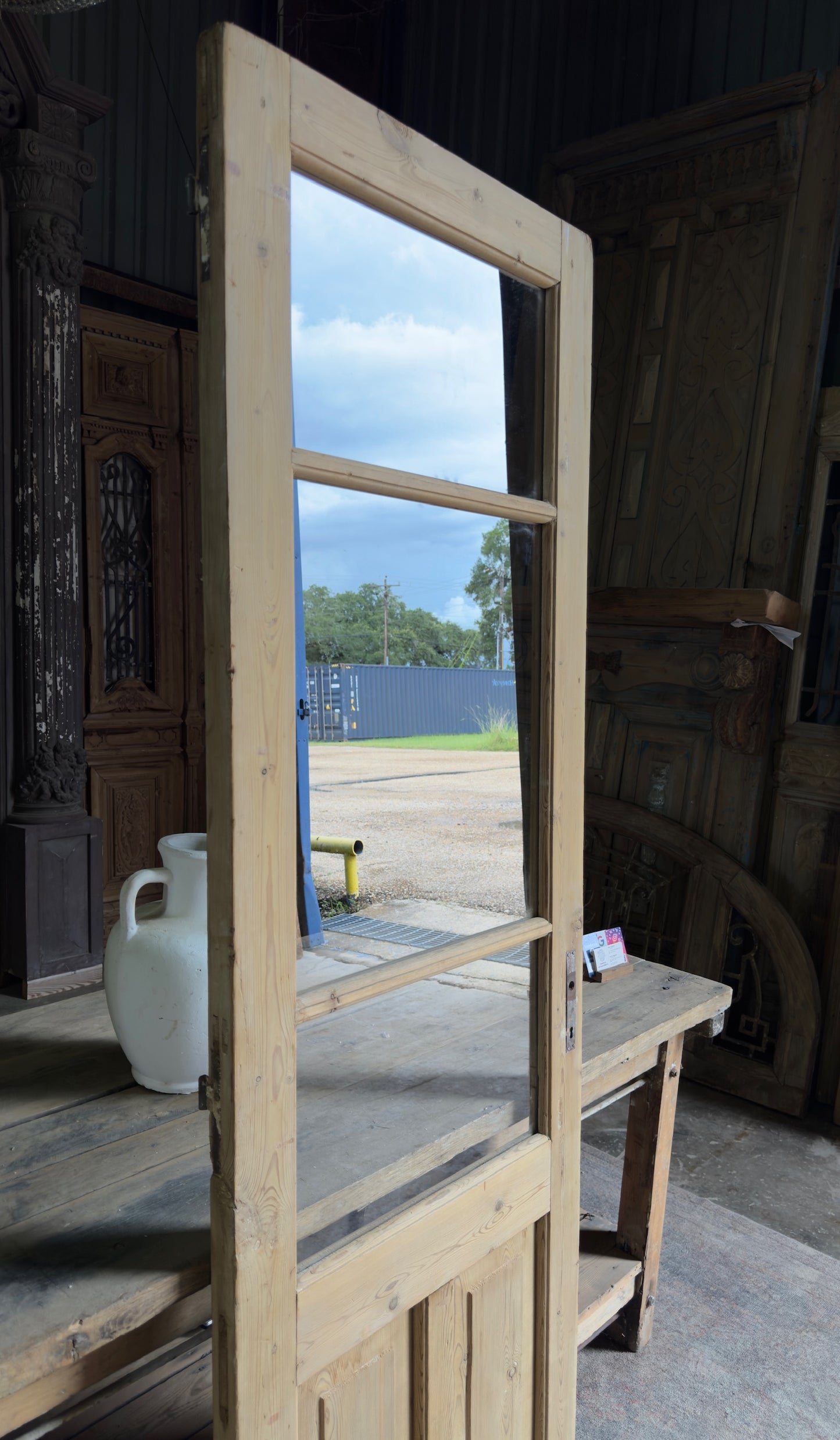 Single Antique Glass Door - 26.75x82.25 K260