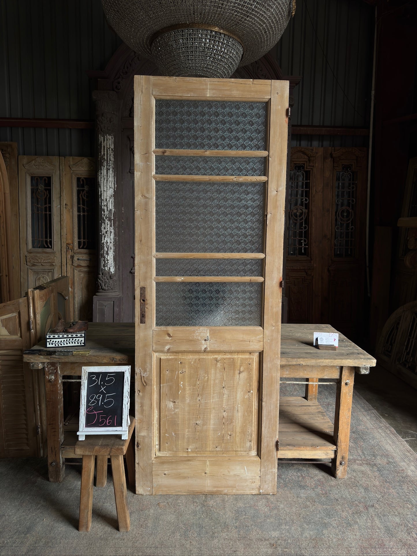 Single Antique Glass Door - 31.5x89.5 J561