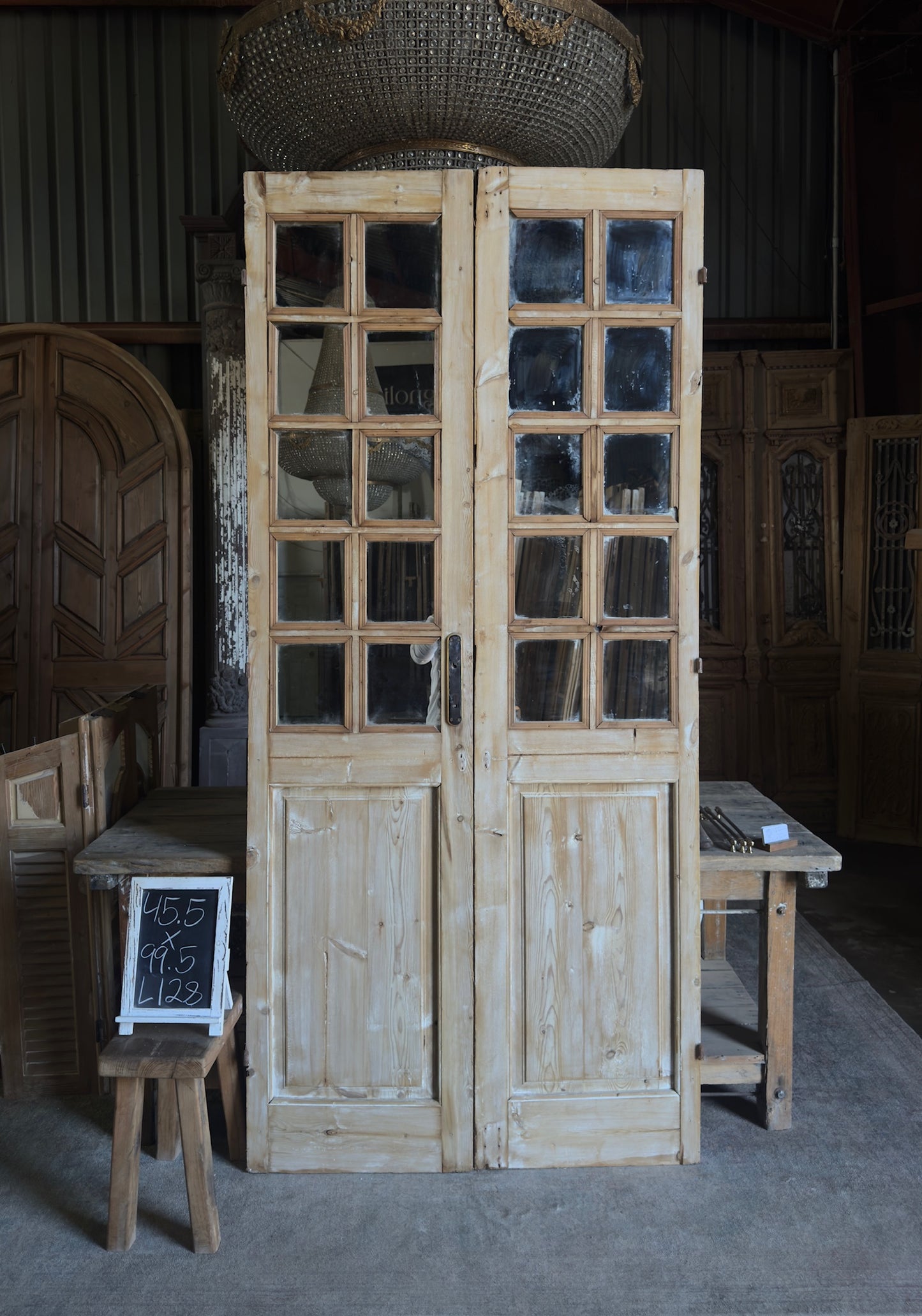 20 Lite Antique Mirrored French Doors - 45.5x99.5 - L128