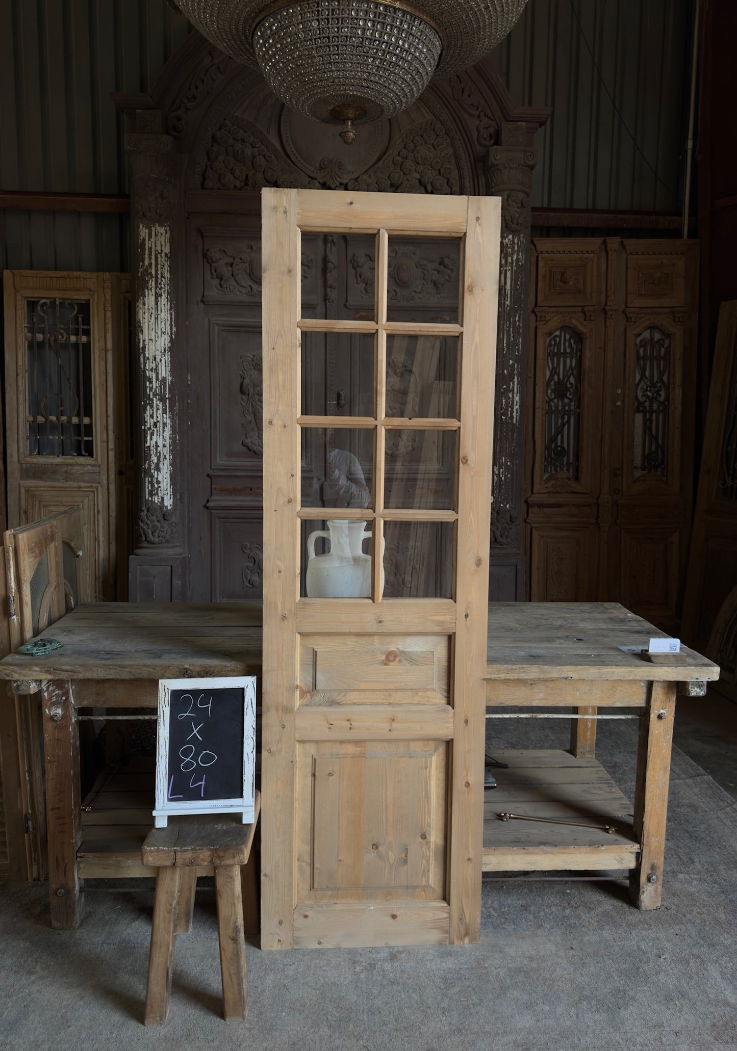 Handcrafted 8 Lite Single Glass Door - 24x80 L4