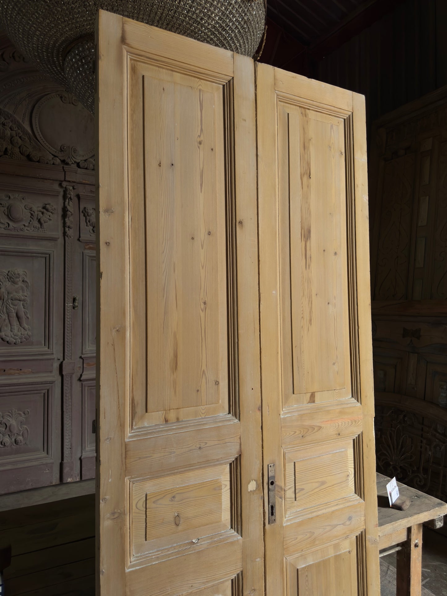 3 Panel Baltic Pine French Doors - 40x96 K42