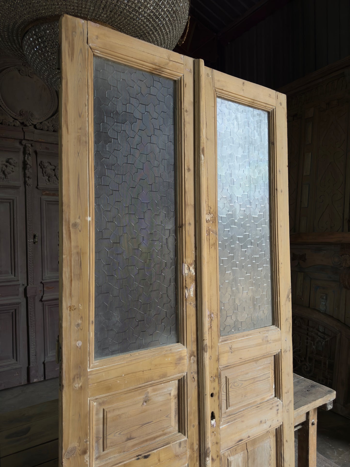 Glass Antique French Doors - 43x93 K89