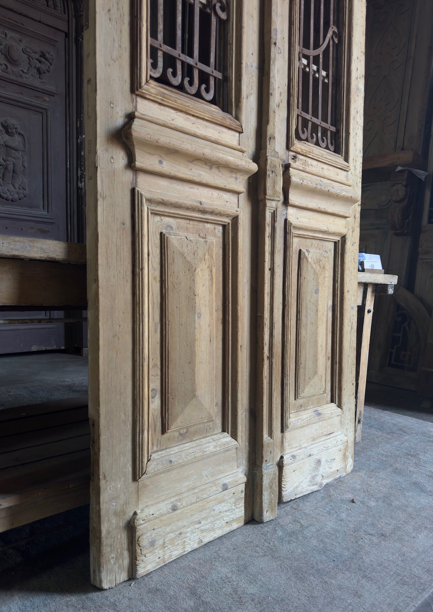 Classy Antique Iron French Doors - 43.25x96.75 K272