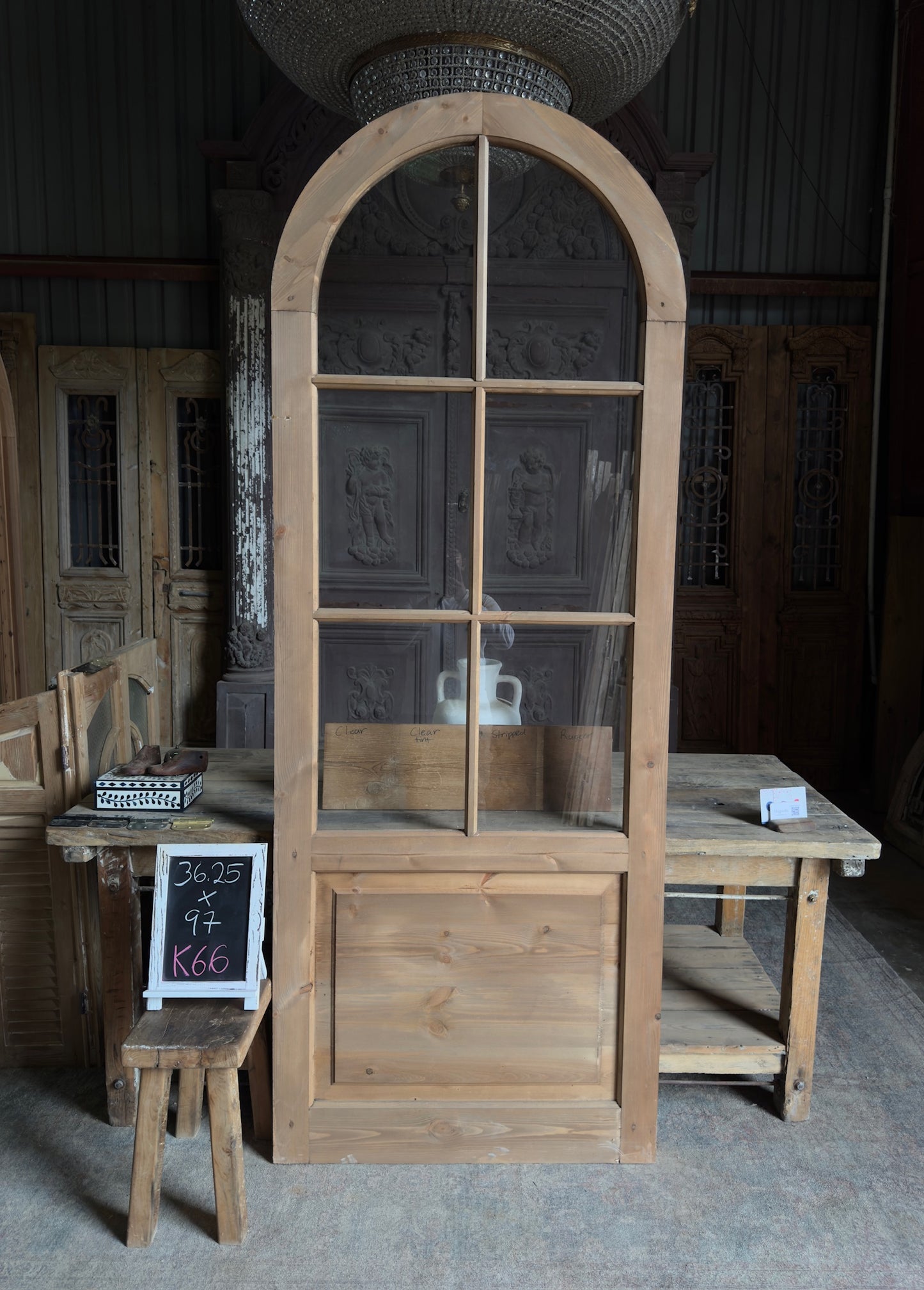 Handcrafted 6 Lite Arched Glass Door - 36x97 K66