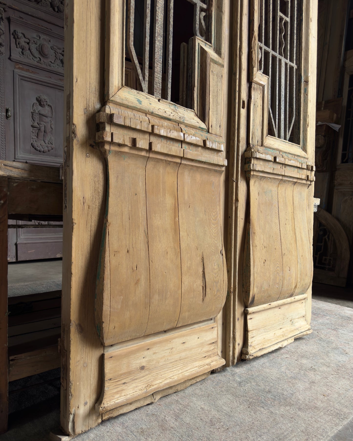 Large Antique Iron Entry Doors - 57.25x98 K267