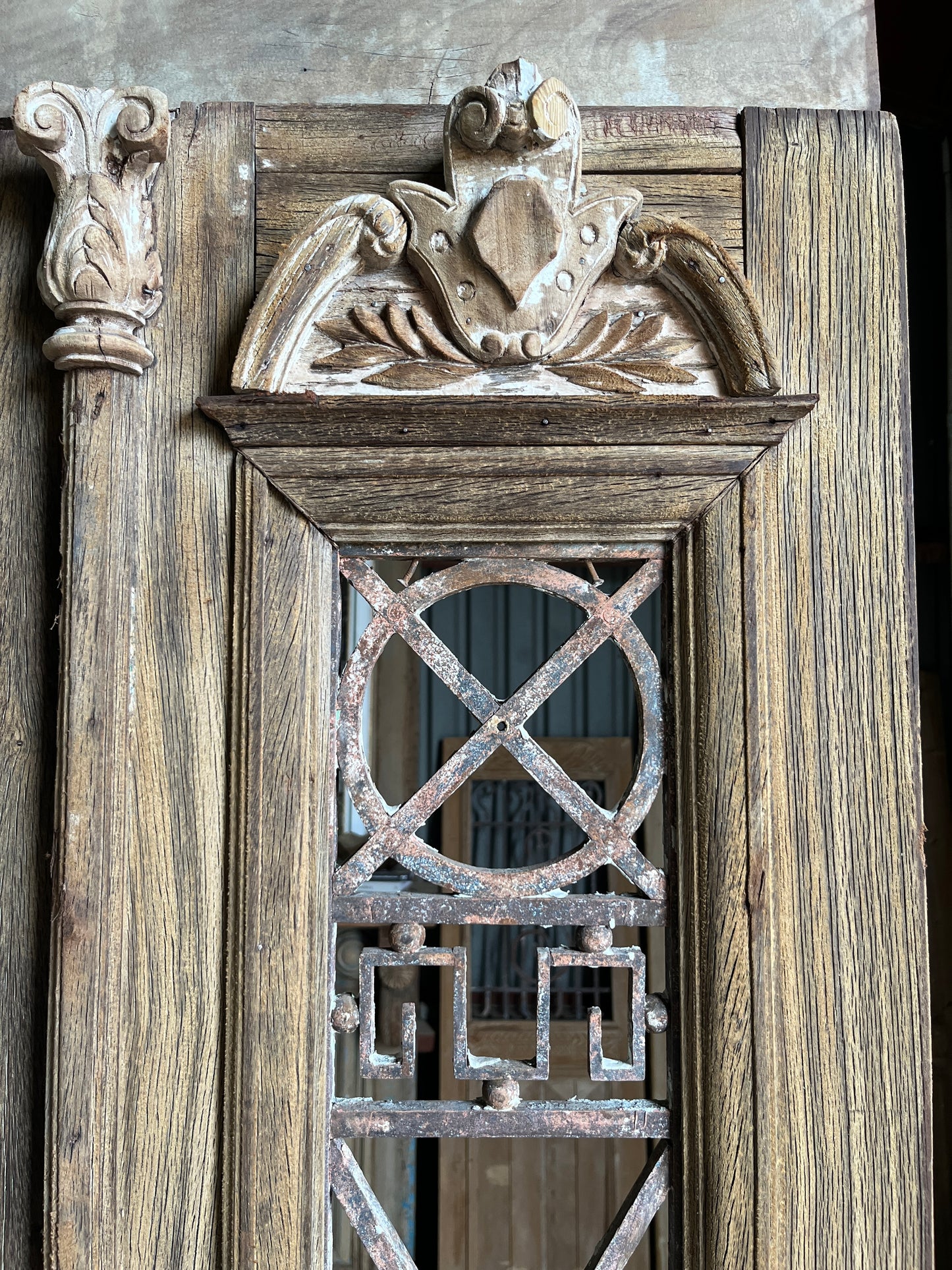 Complete Antique French Entry Door Unit - 80.5x141 H135