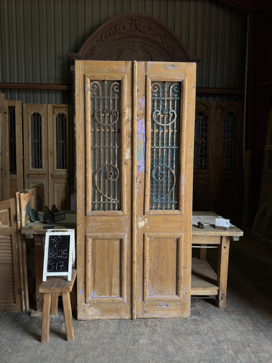 19th Century Antique Iron French Doors - 40x88.25 J17