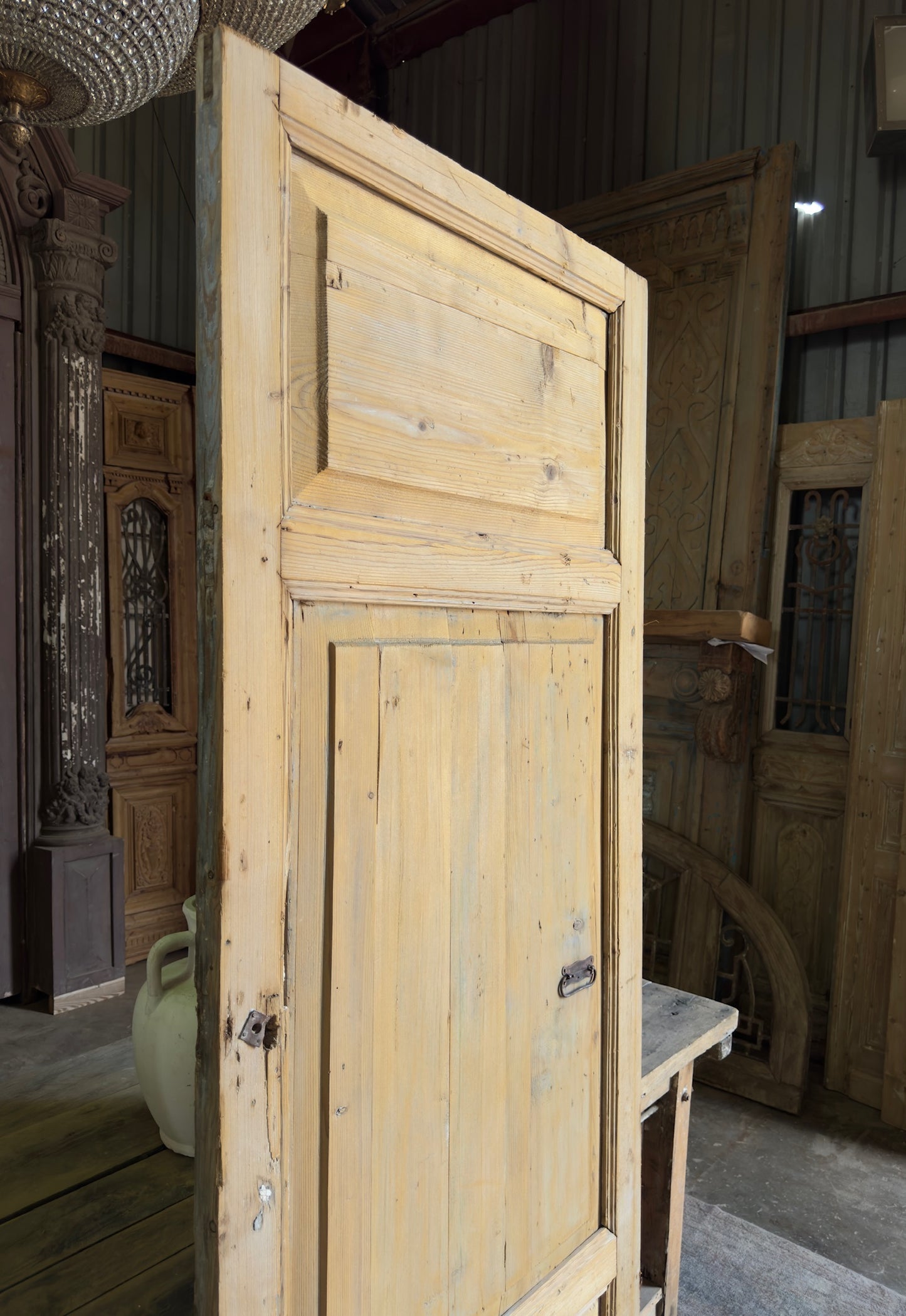 3 Panel Single Solid Antique Door - 34.75x86 K244