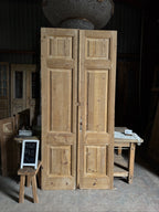 Stately 3 Panel Antique Solid French Doors - 43.25x94.5 J419
