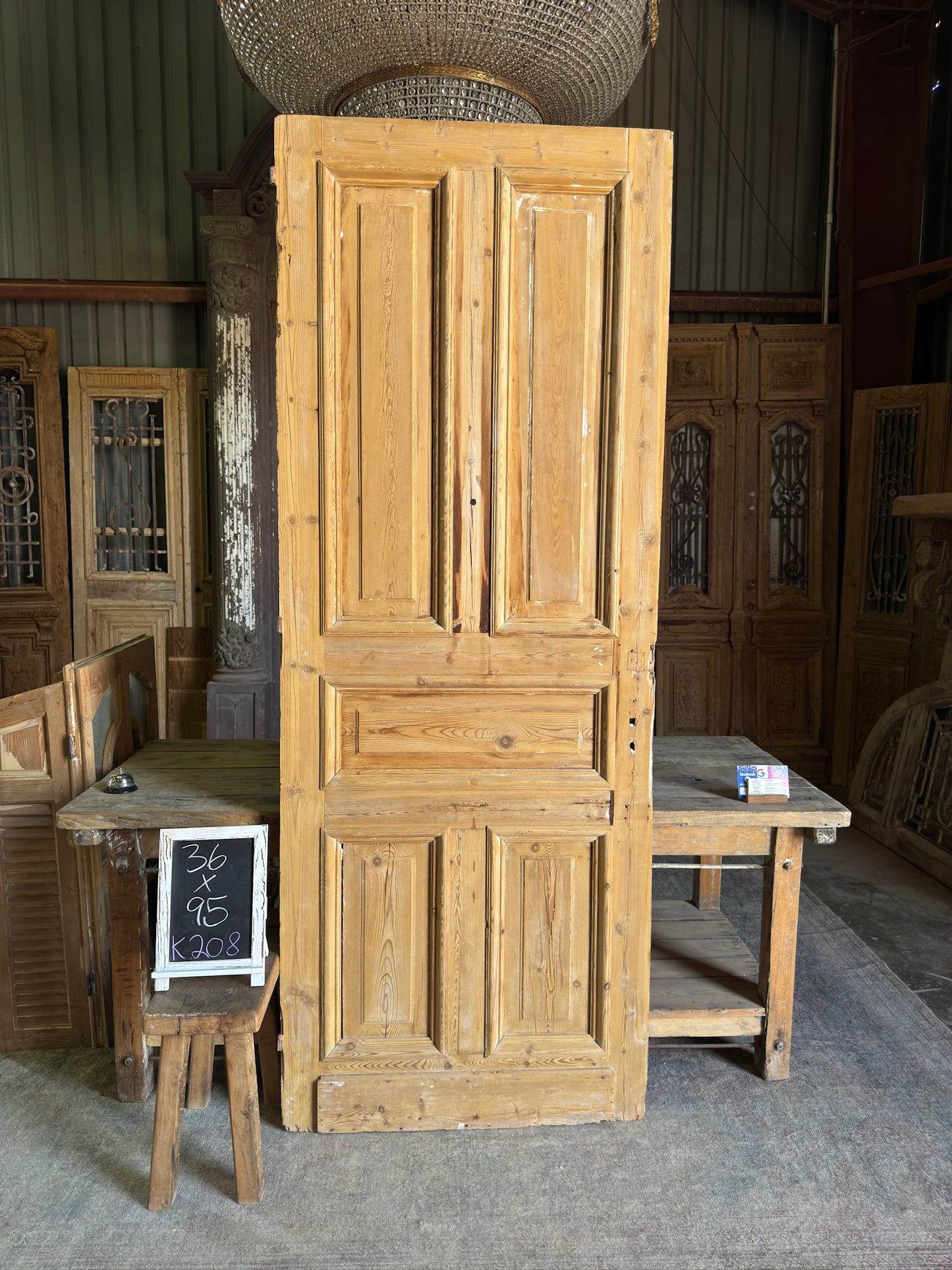 5 Panel Single Solid Antique Door - 36x95 K208