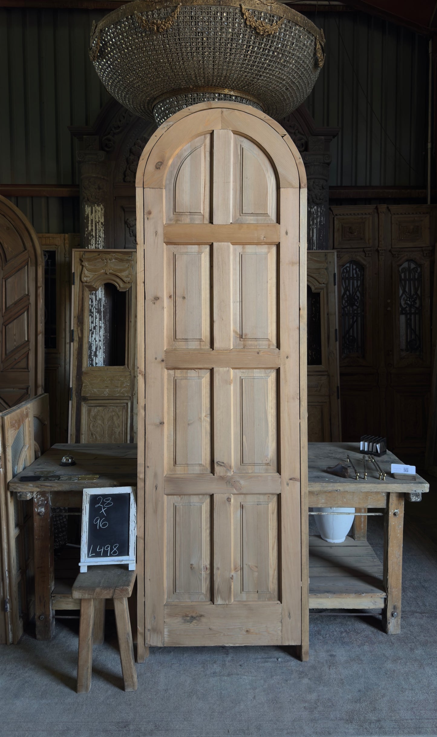 Handcrafted 8 Panel Arched Single Door - 28x96 - L498