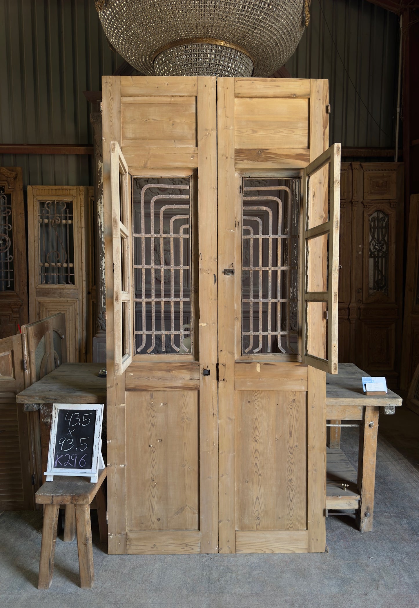 Antique Iron French Doors - 43.5x93.5 K296
