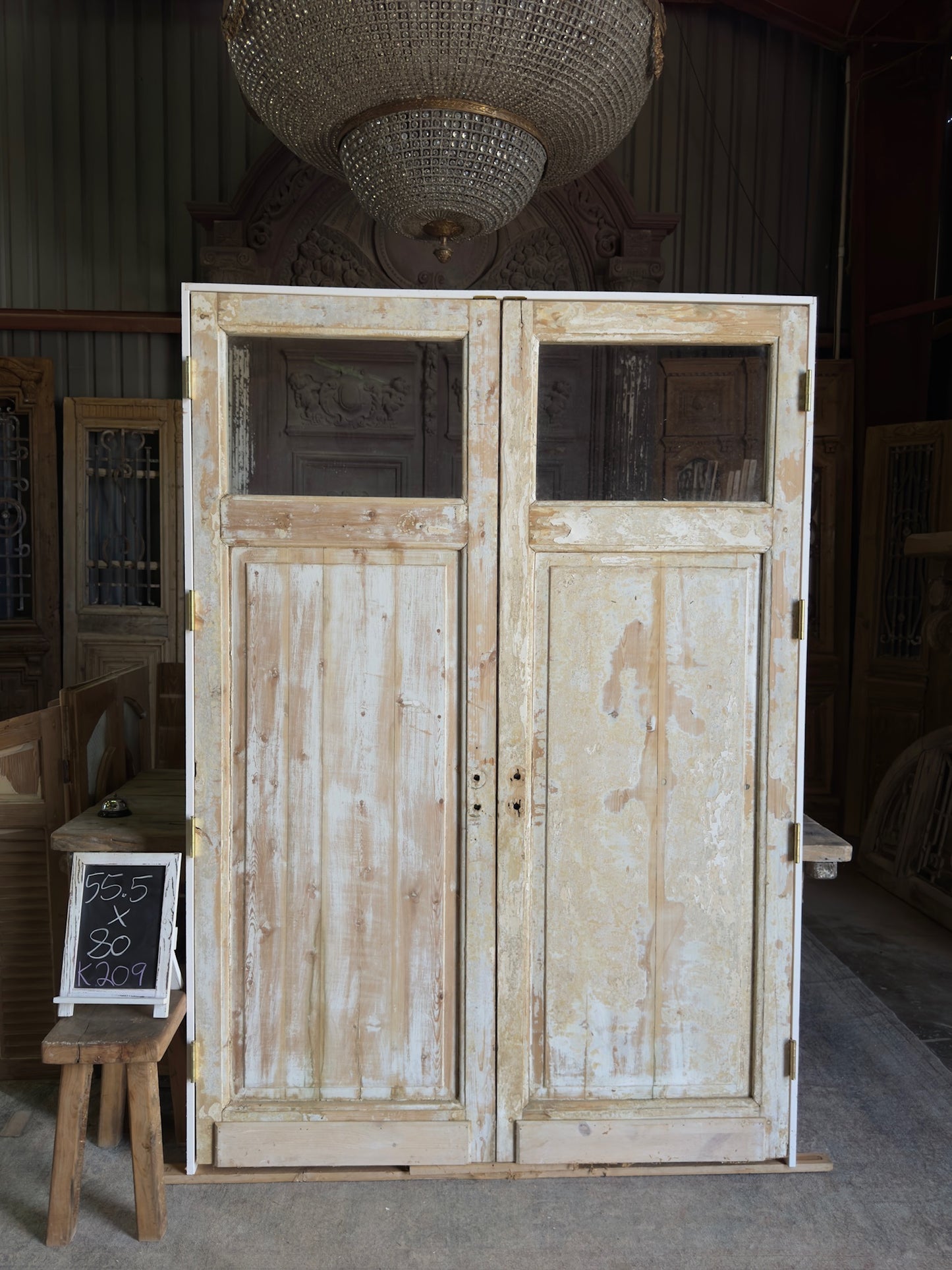 Craftsman Style Antique Pair - 55.5x80 K209 (Pre-Hung)