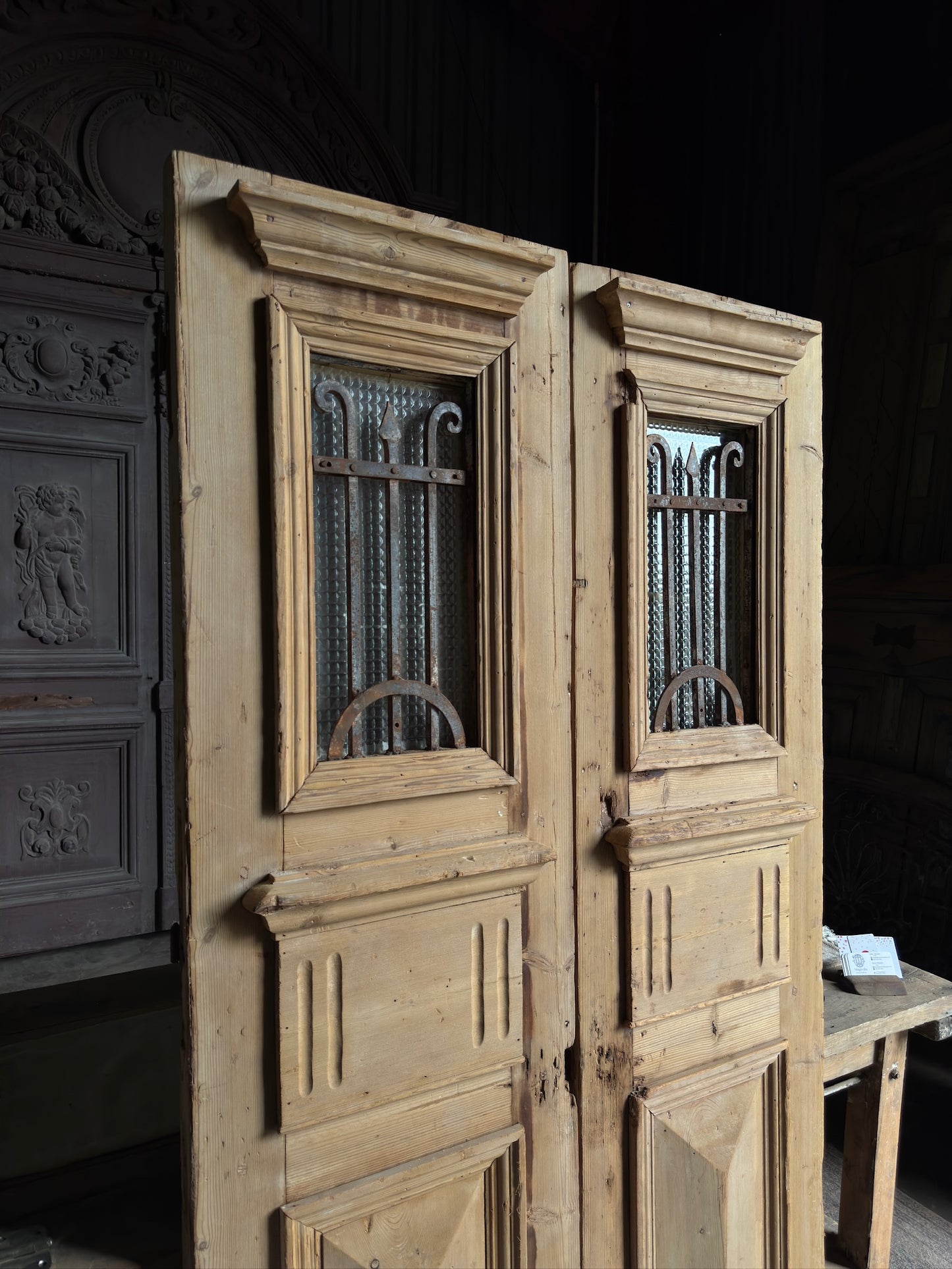 Small Antique Iron French Doors - 40.25x78.5 J28