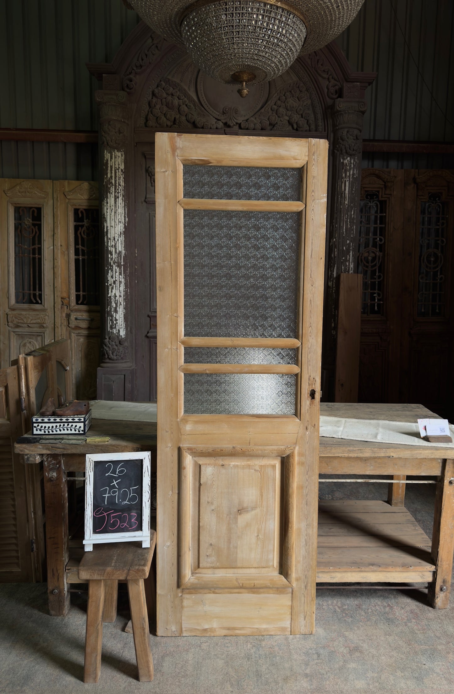 Single Antique Glass Door - 26x79.25 J523