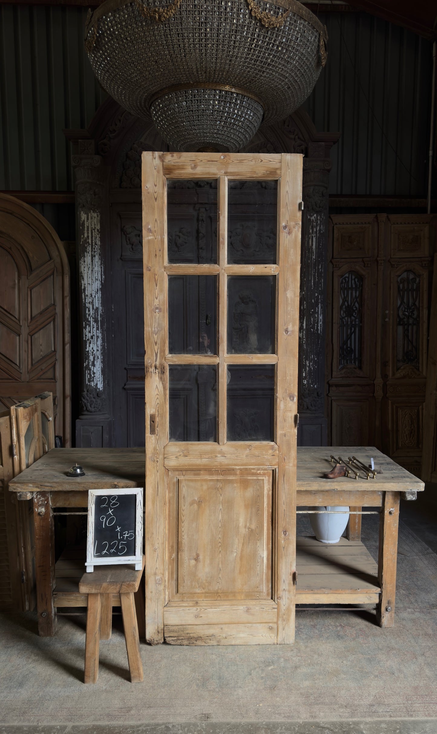 6 Lite Antique Glass Door - 28x90 - L225