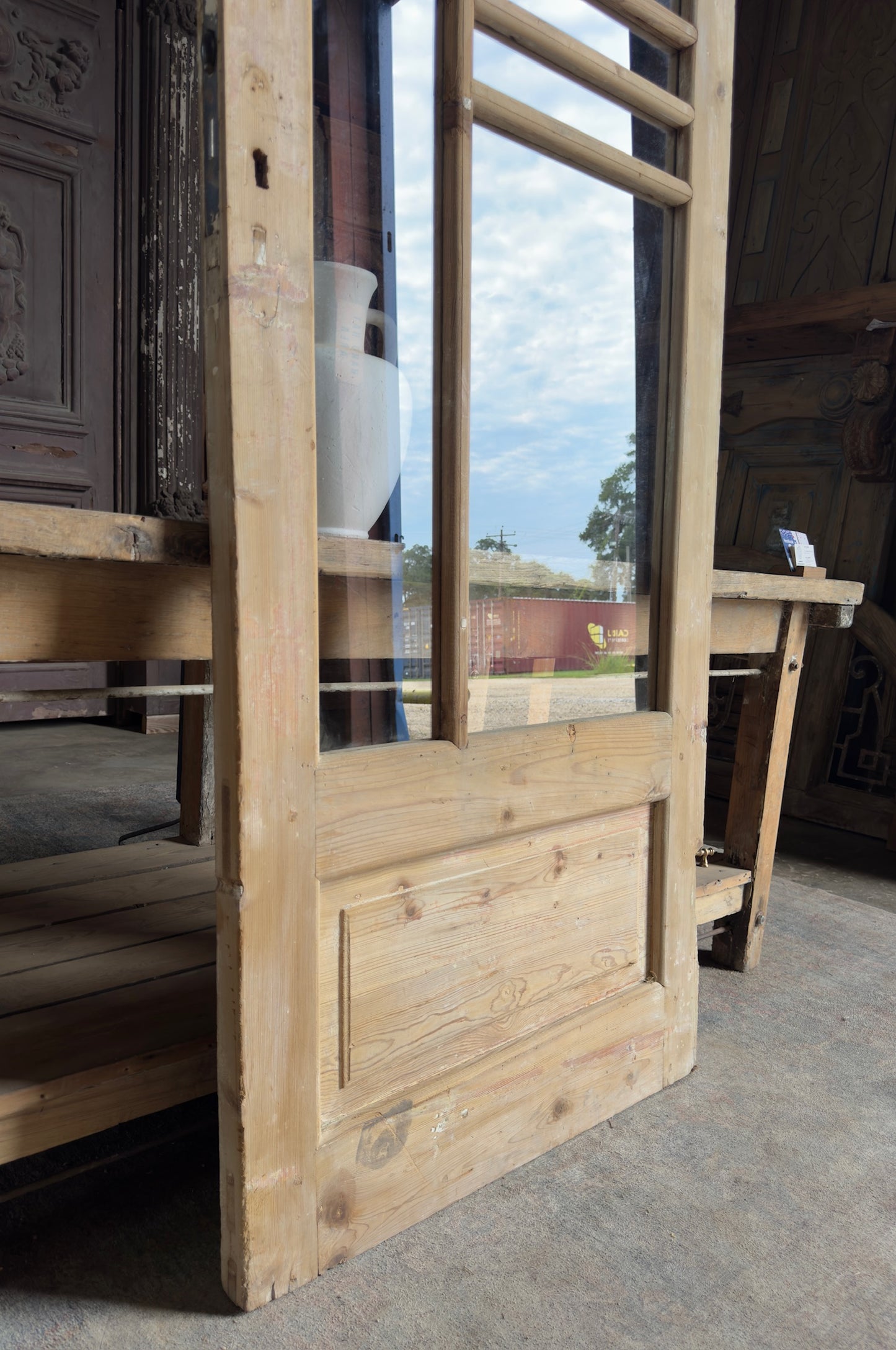 Unique Single Antique Glass Door - 32.25x90 K303