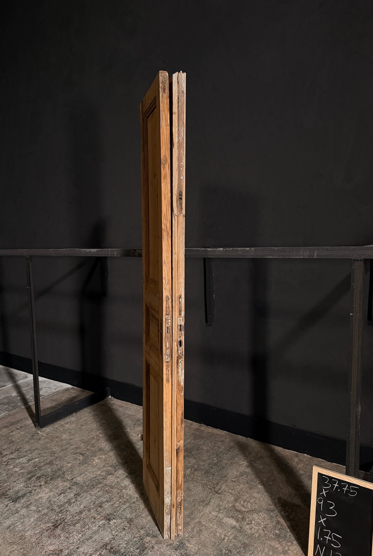 Antique Iron 3 Panel Double Doors - 37.75x93 - N13
