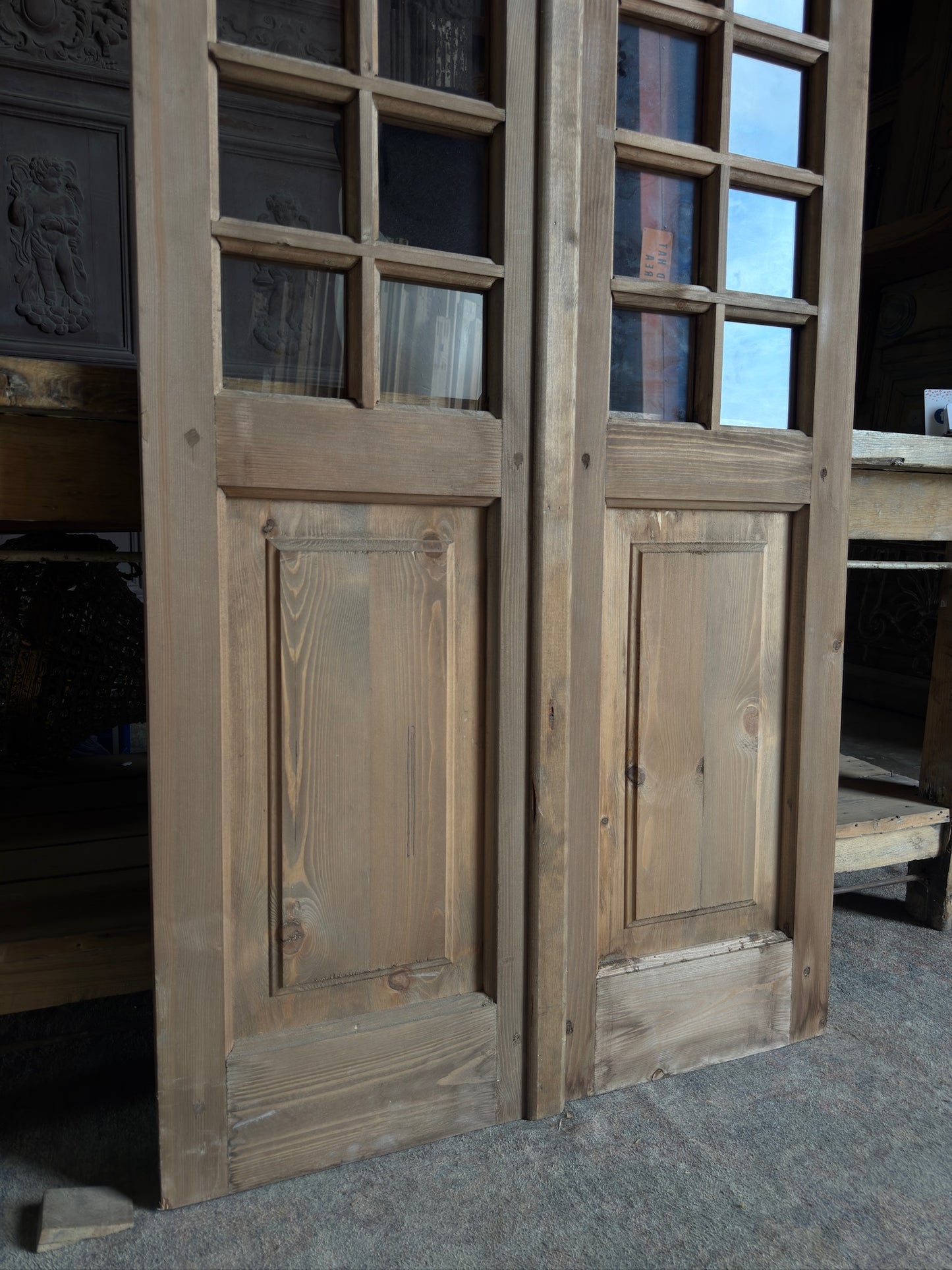 Handcrafted 16 Light Glass French Doors - 32x80 K26