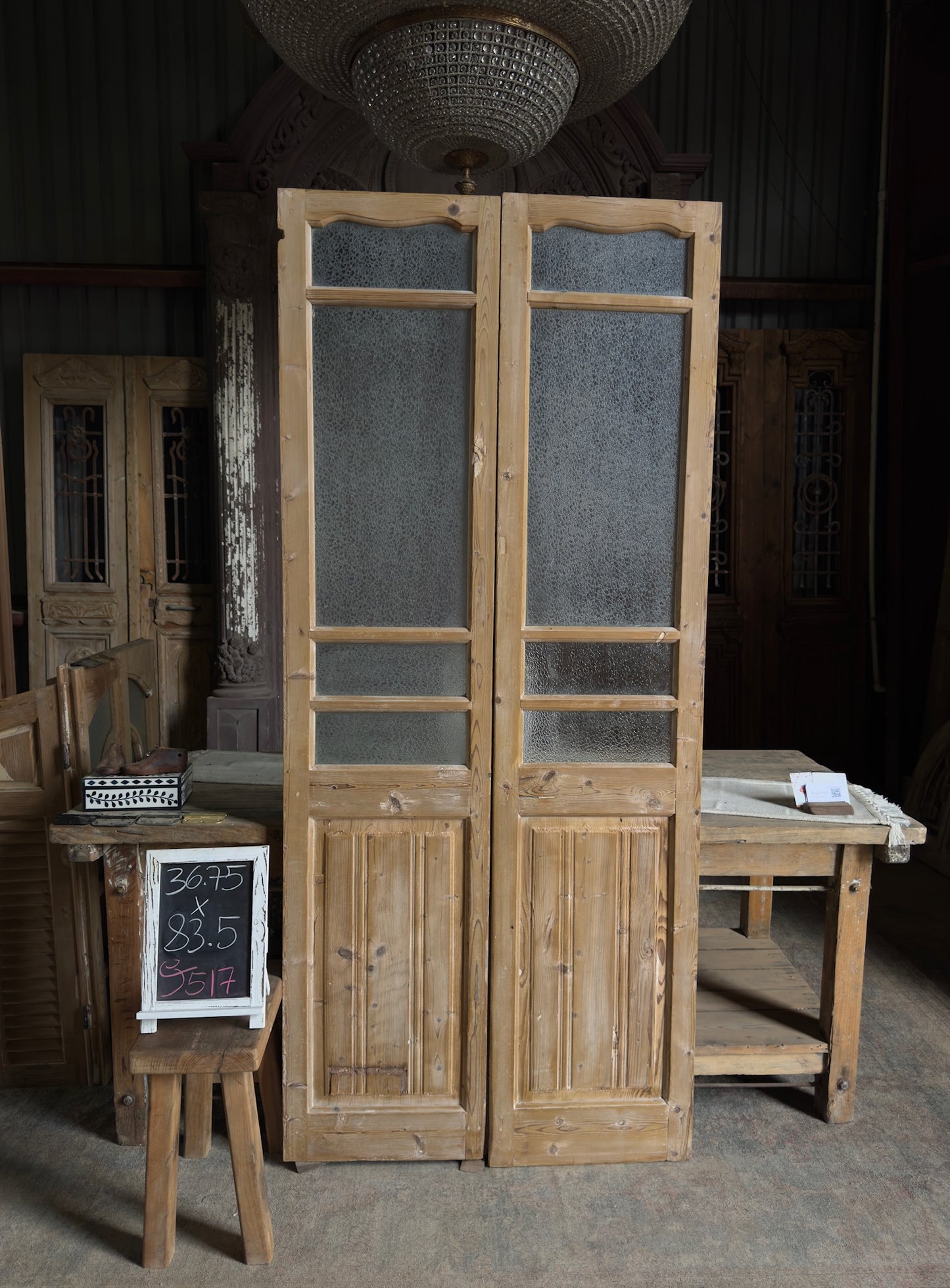 Antique Glass French Doors - 36.75x83.5 J517