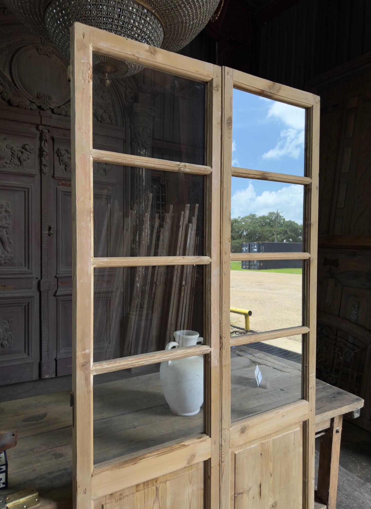 8 Lite European Antique Glass French Doors - 42.5x88 K88