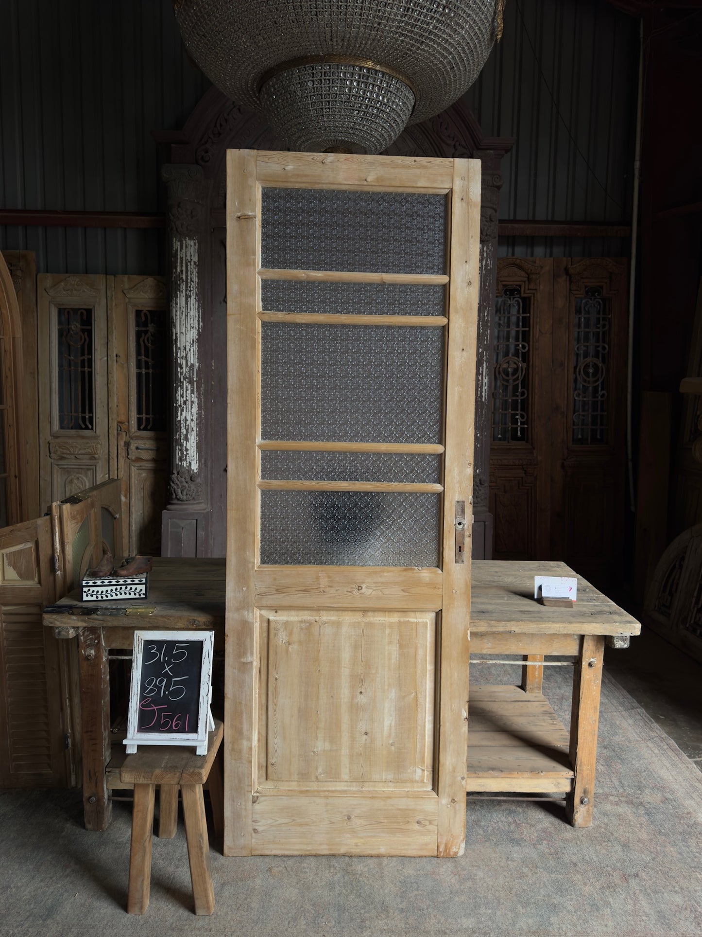 Single Antique Glass Door - 31.5x89.5 J561